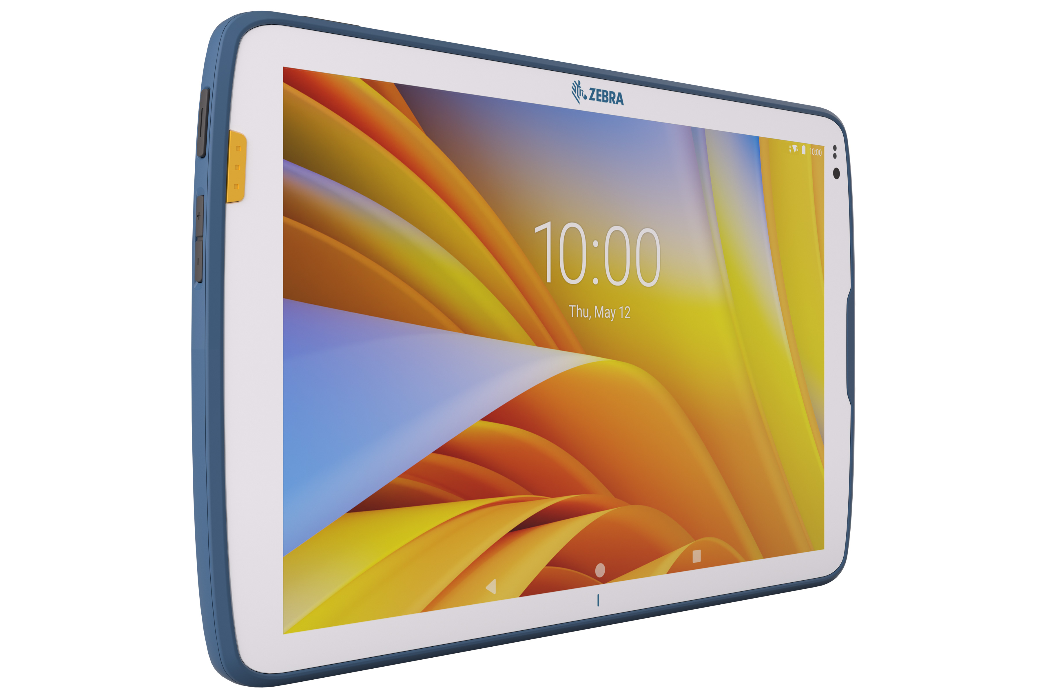 Front Right of Zebra ET4X-HC tablet in white.
