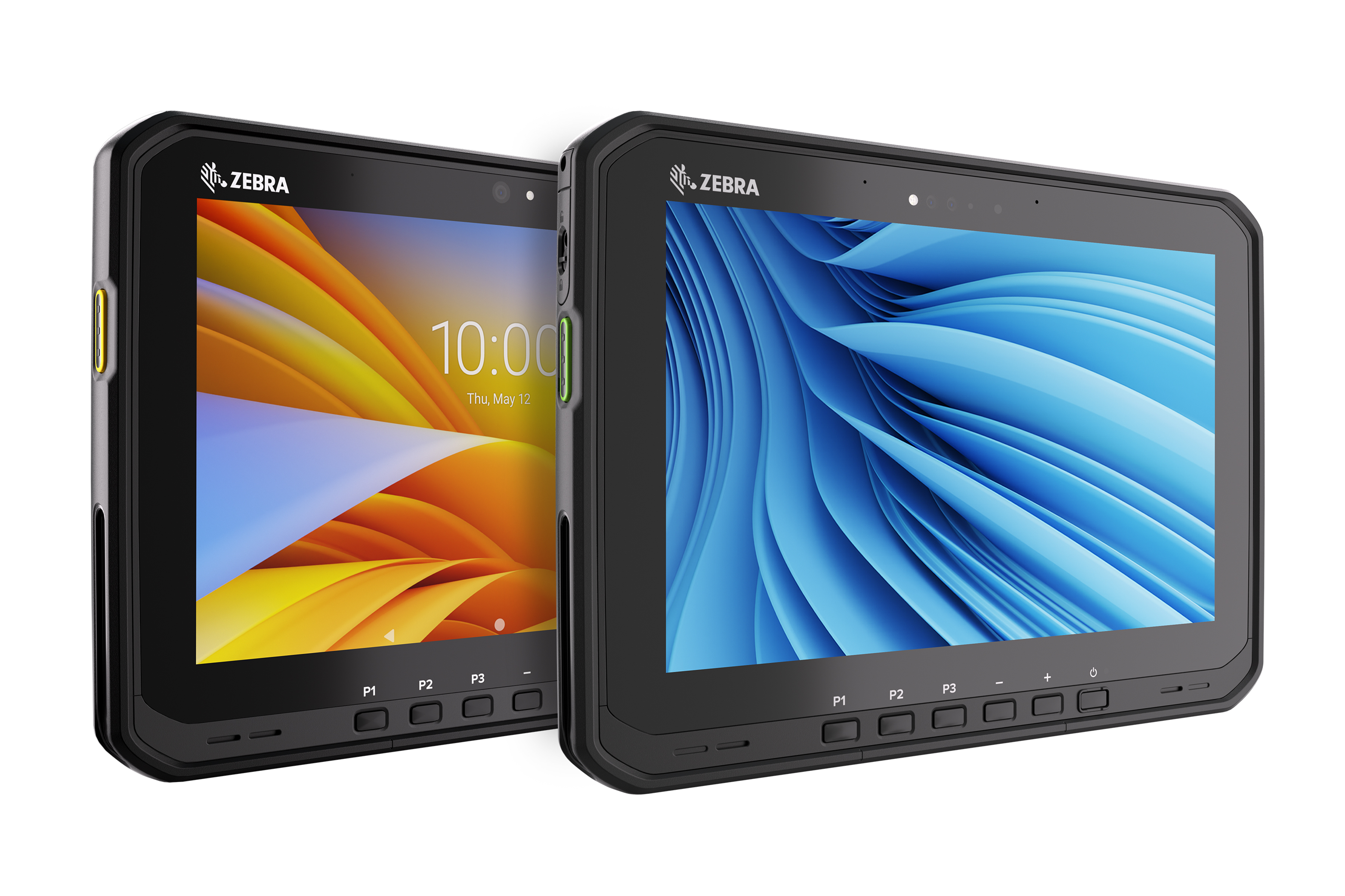 Front Right of Zebra ET6X Tablets in black.