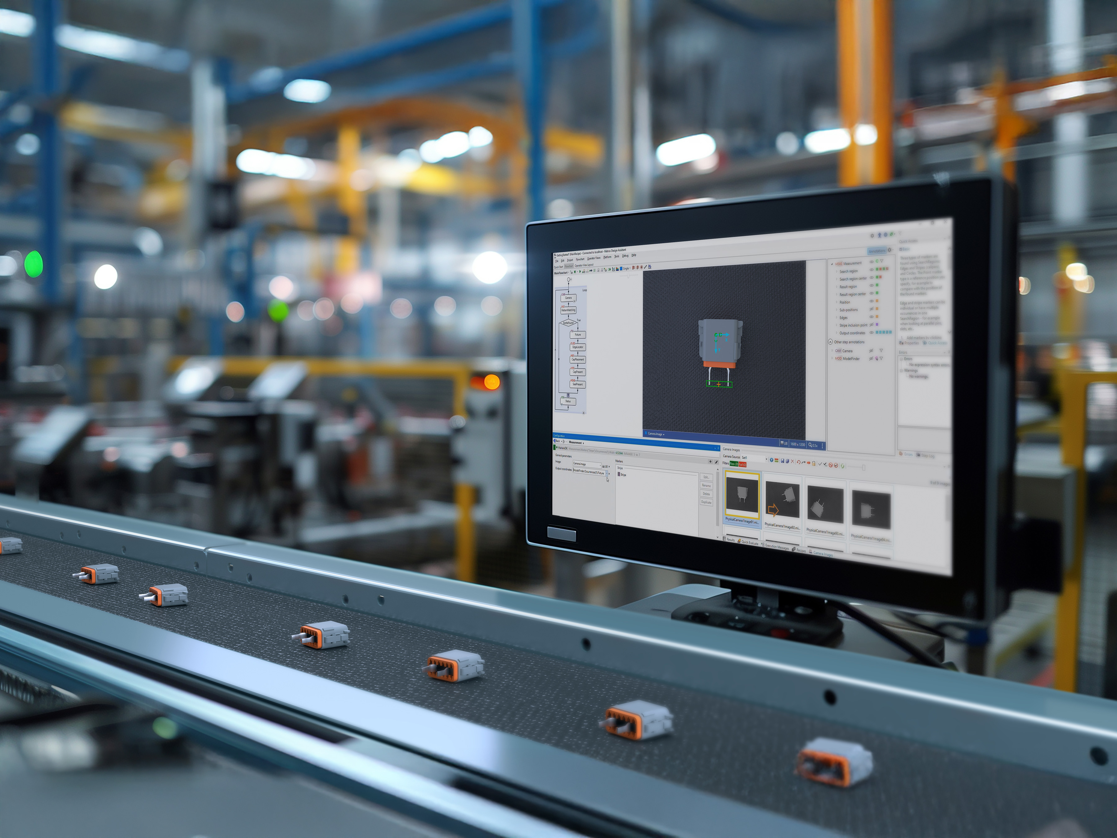 Inspection of components manufacturing using a monitor