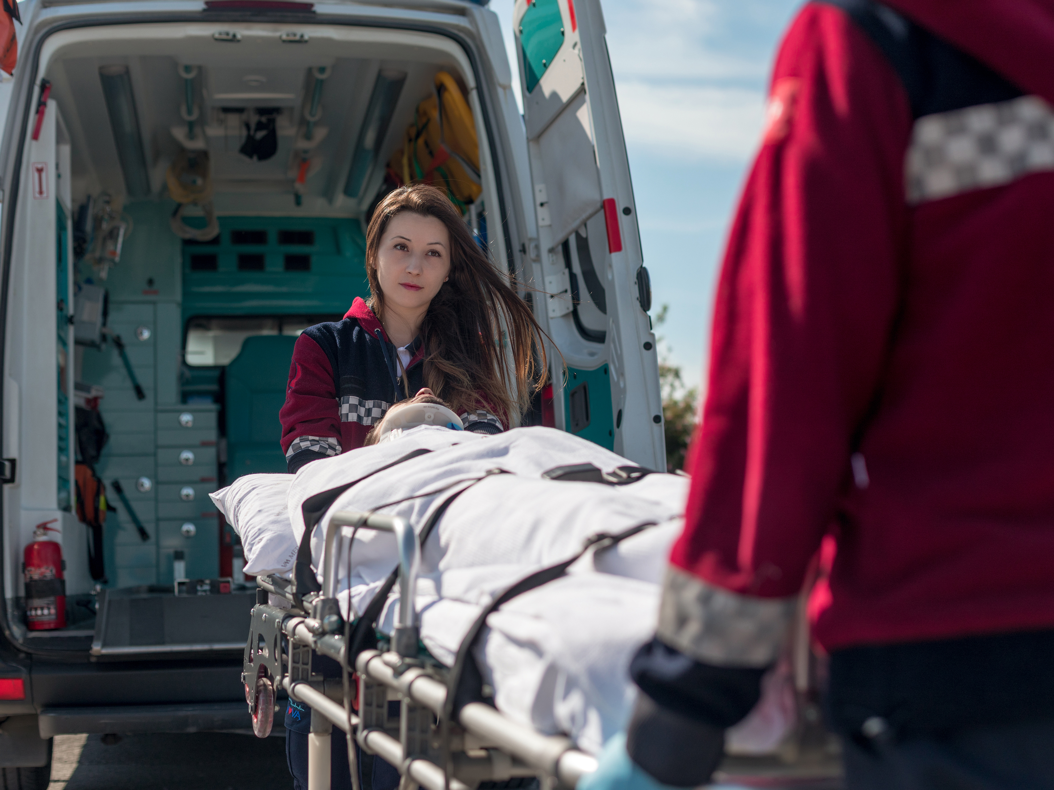 public sector photography website ambulance paramedics carrying stretcher