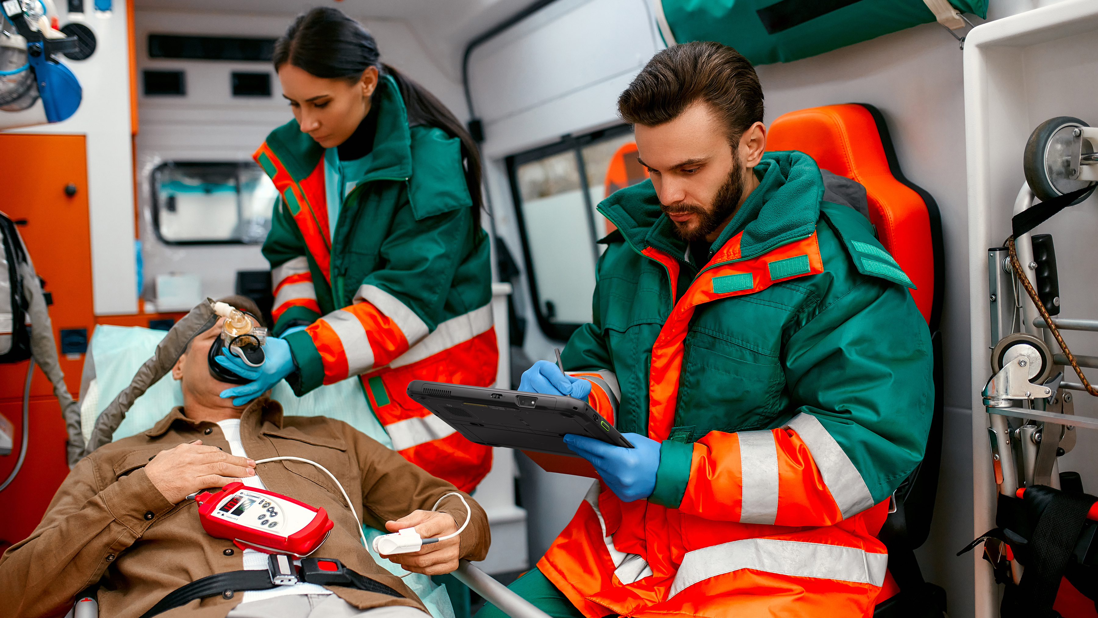 public sector photography website et6x series emergency medical services ambulance checking patient vitals