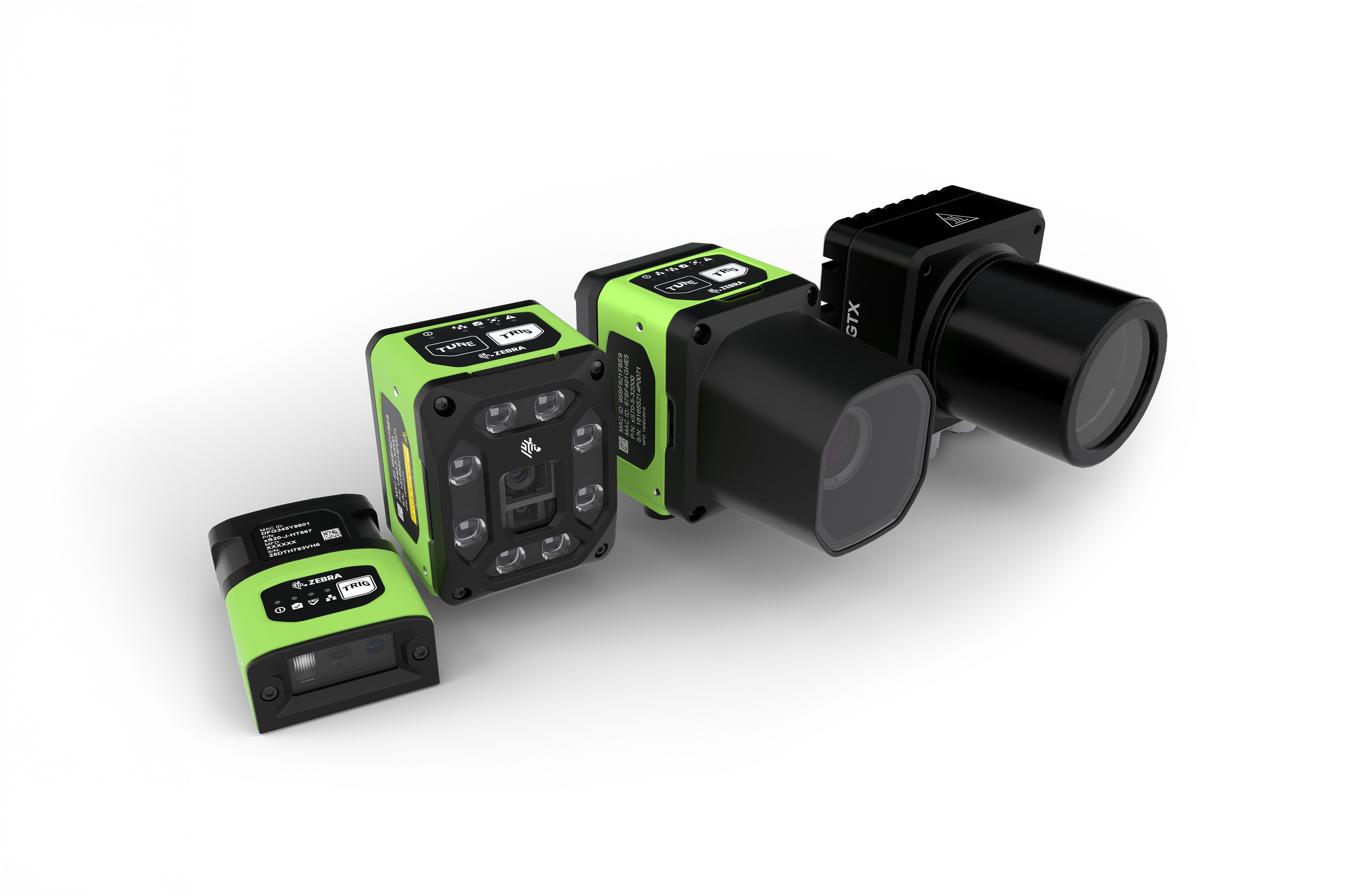 Group shot of Zebra Smart Cameras in Black and Green