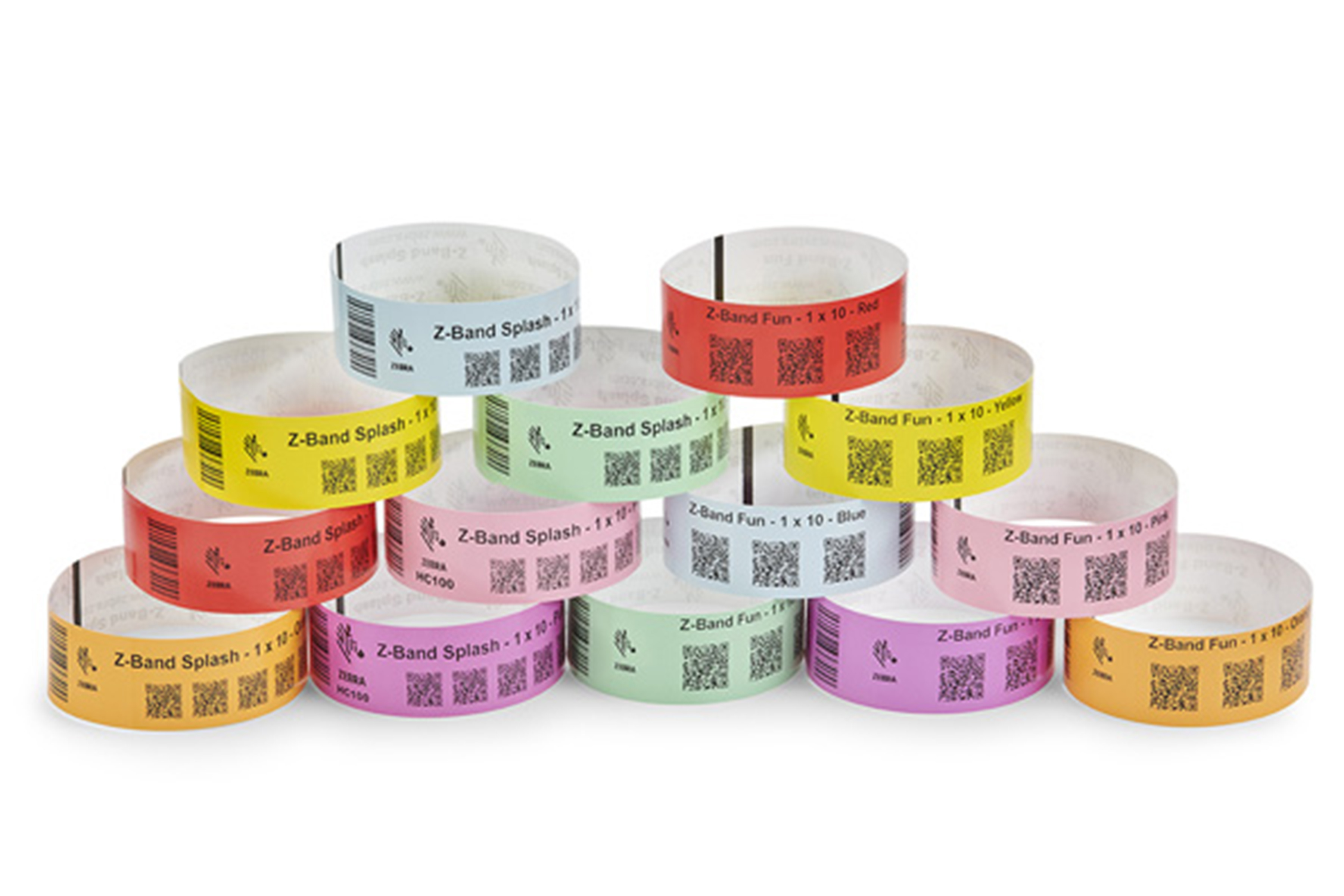 Group of Z-Band Fun and Z-Band Splash wristbands.