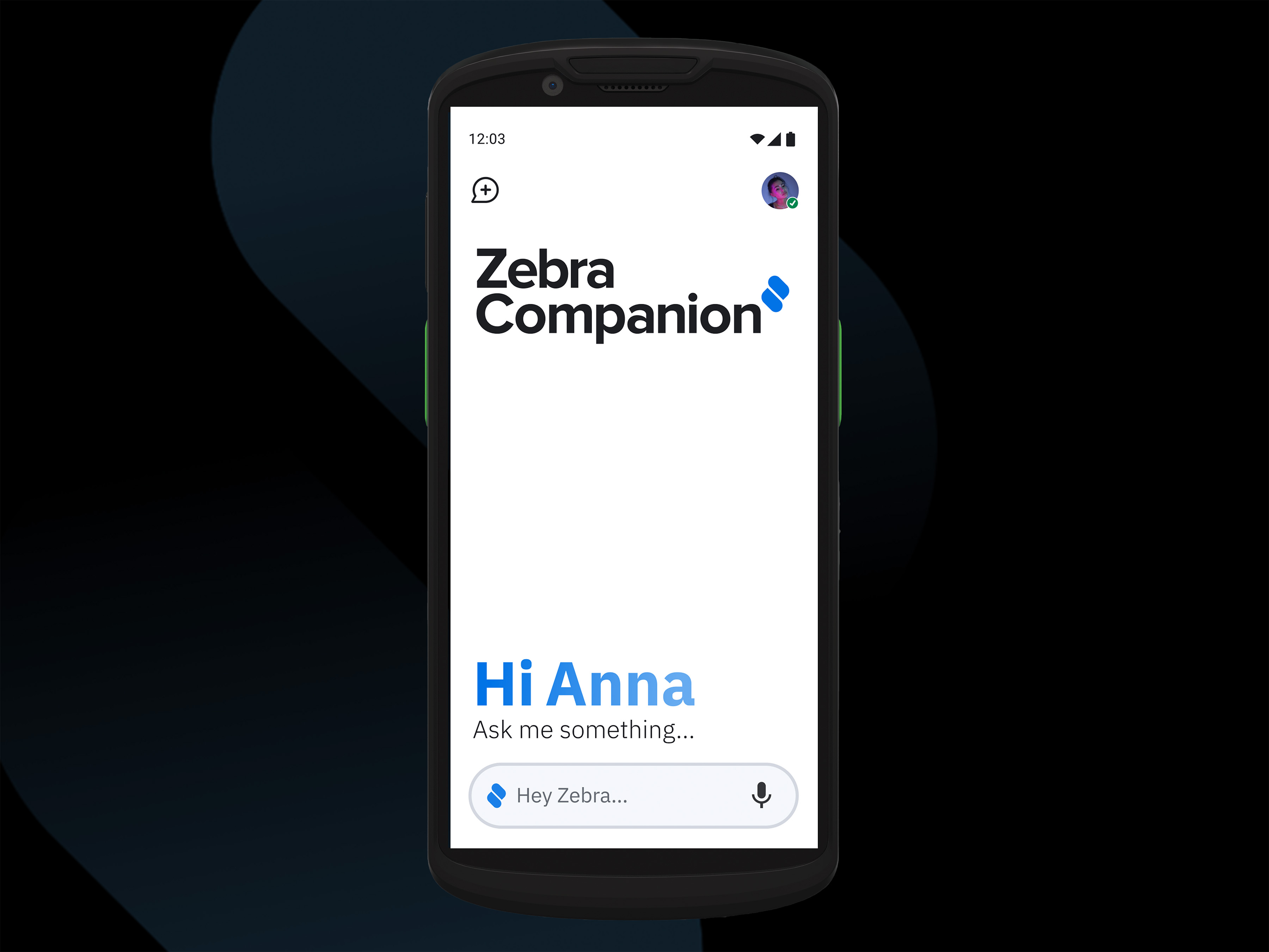 Zebra Companion homescreen on a mobile computer
