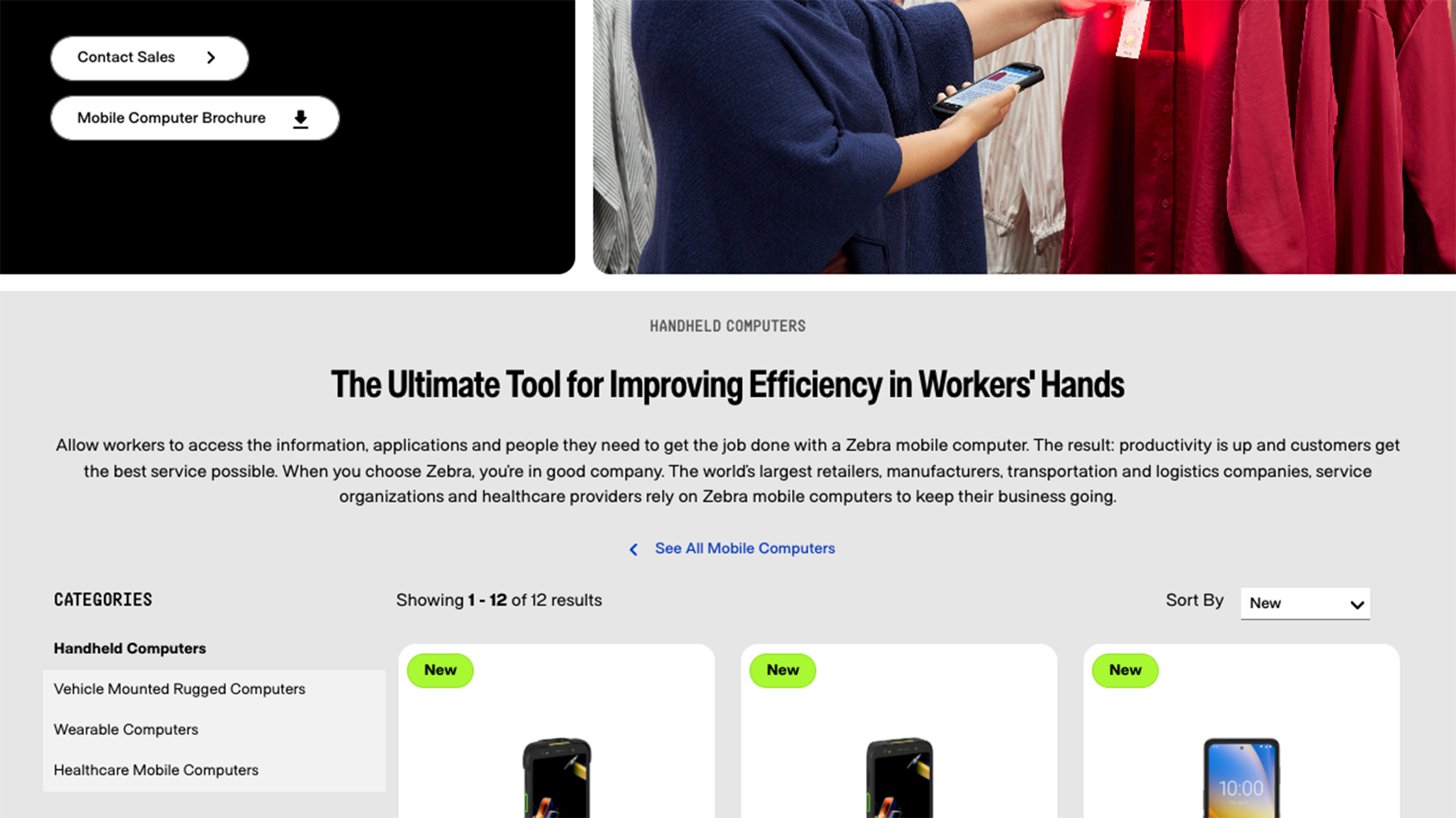 Zebra.com hardware subcategory page