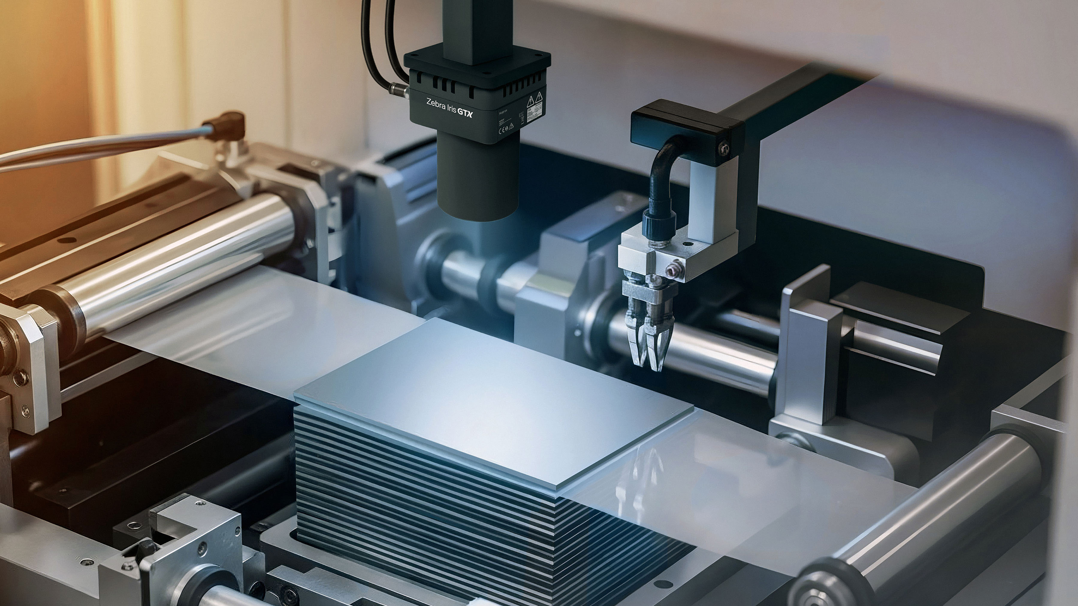 Zebra GTX Smart Camera capturing electrode stacking in an industrial setting