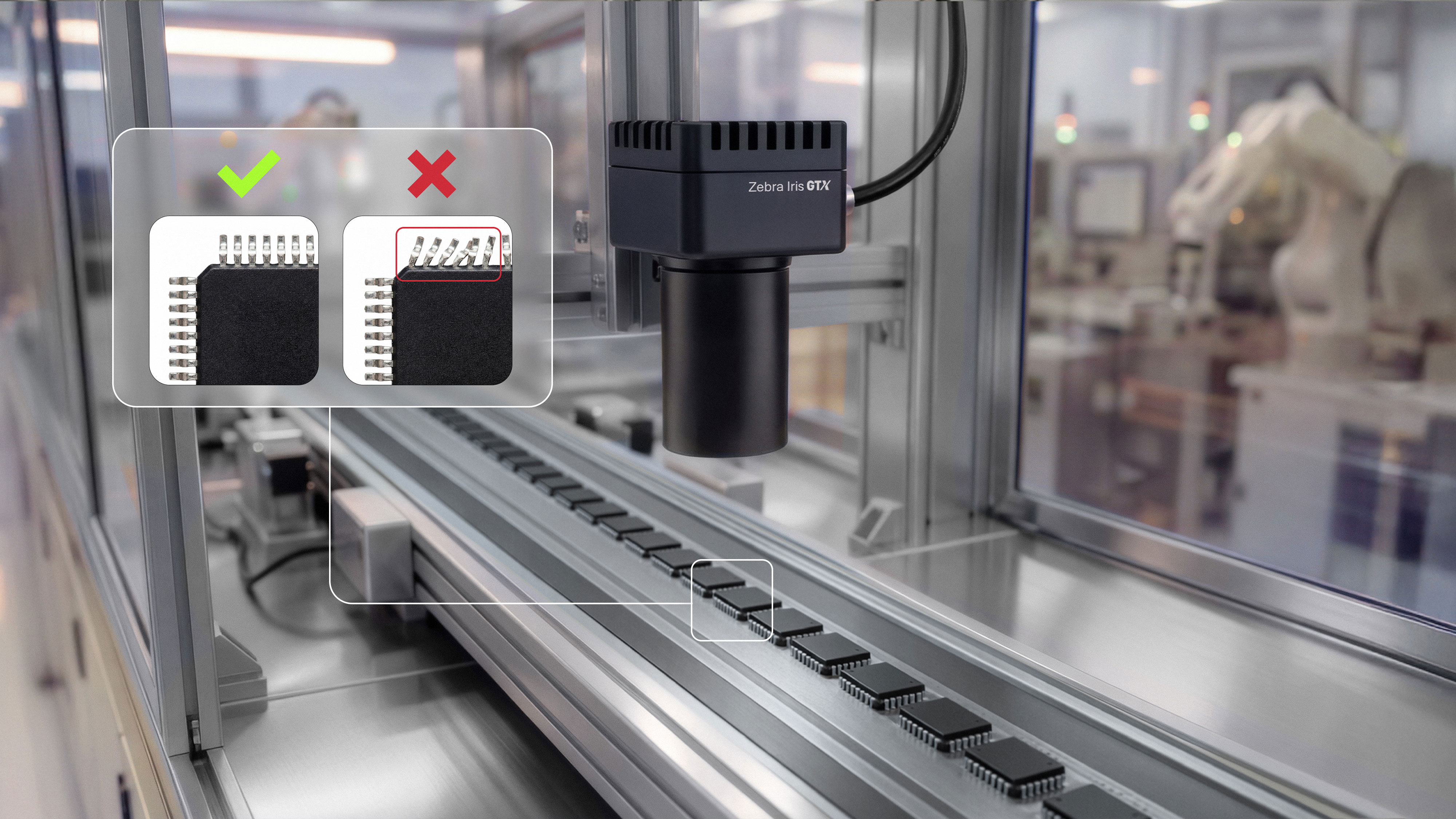 Zebra GTX Bent IC Terminals (Callouts) on Assembly Line