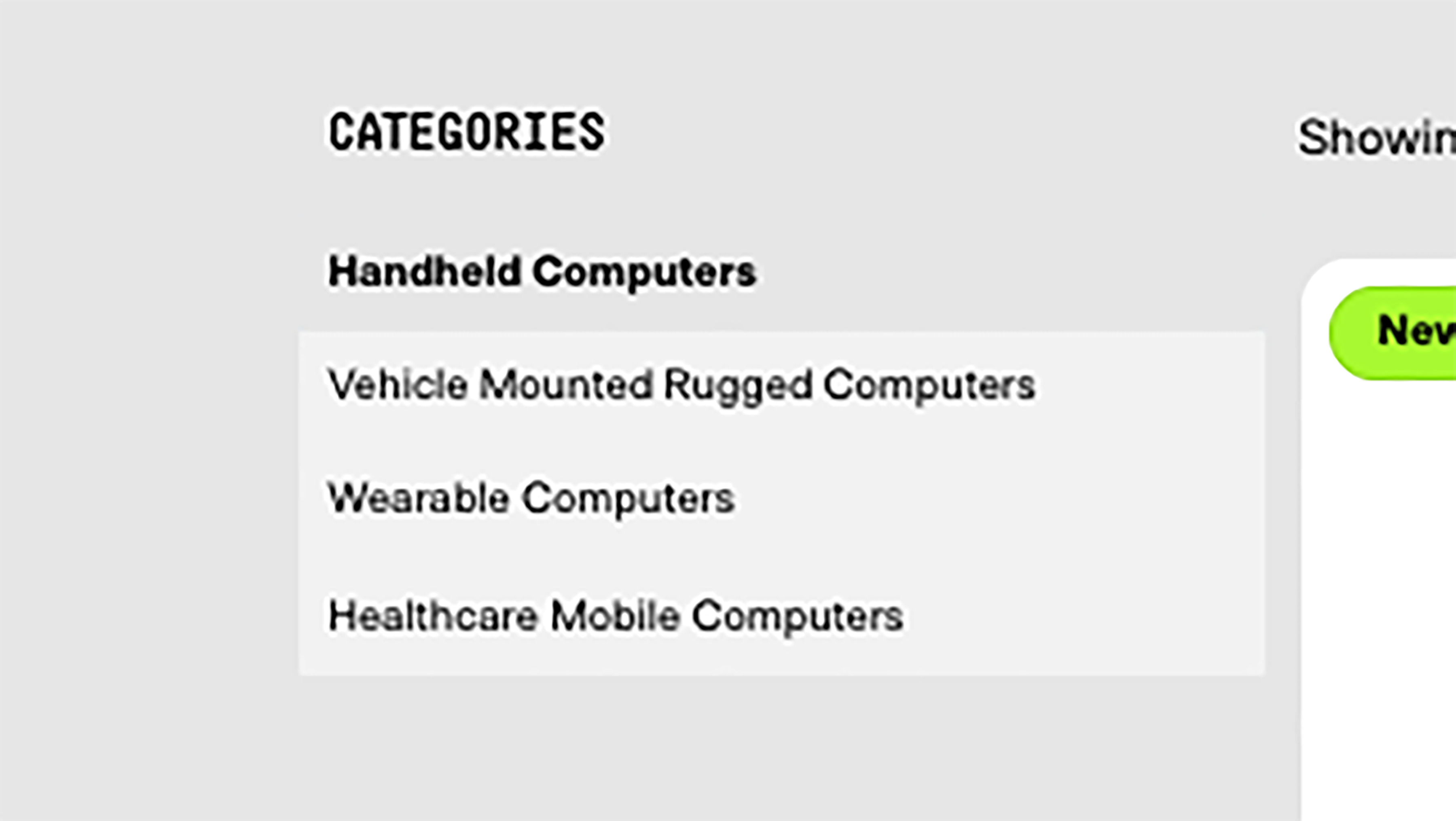 Zebra.com navigation link list component