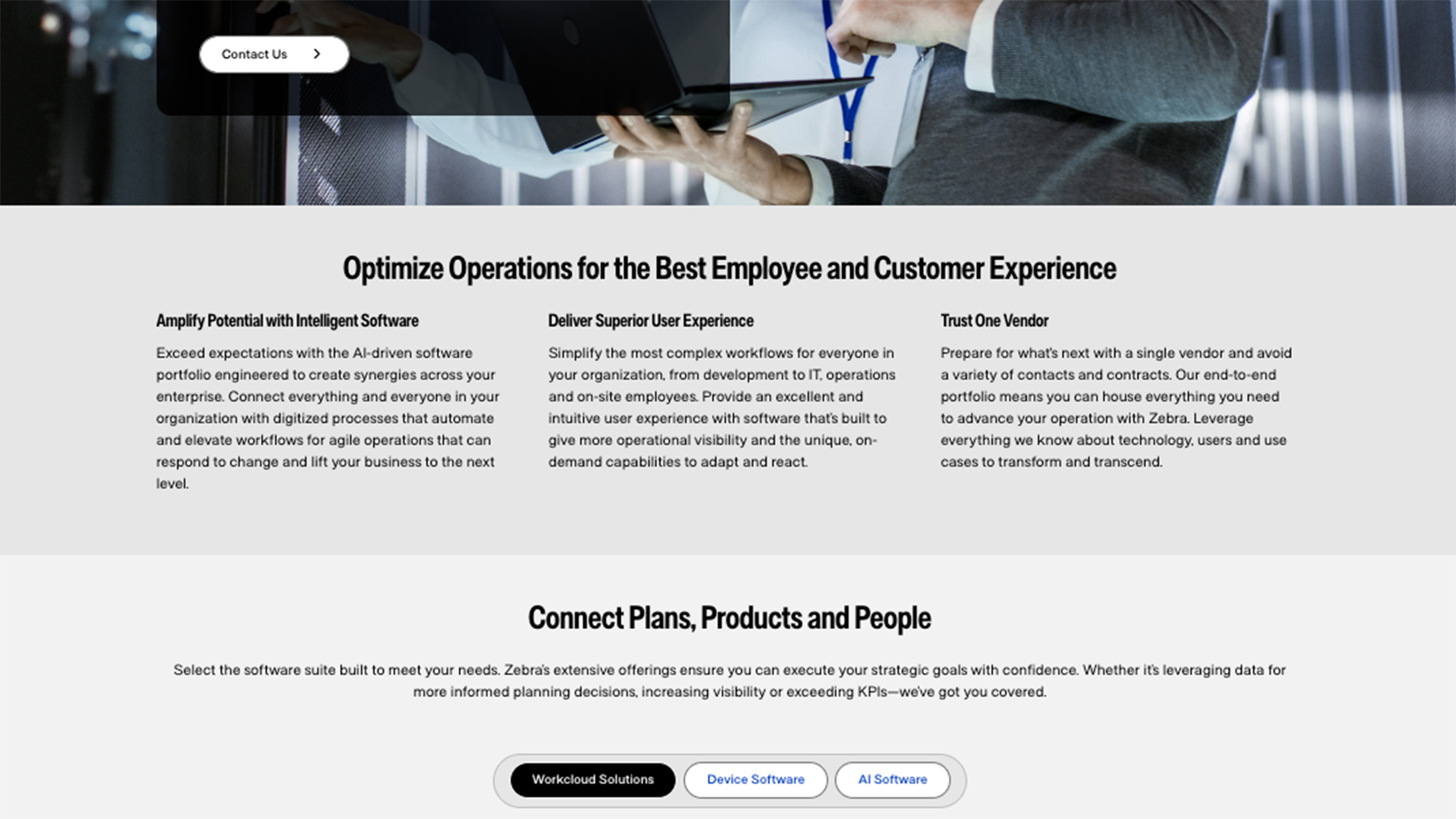 Zebra.com software overview page