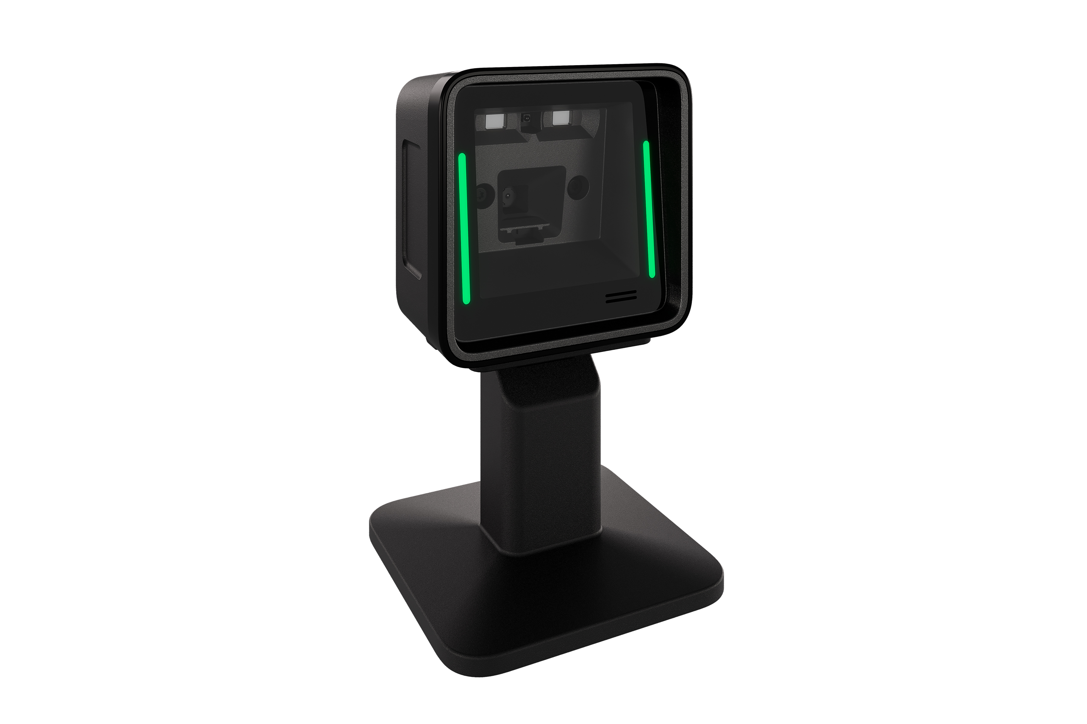 SP20 fixed scanner in stand facing right.