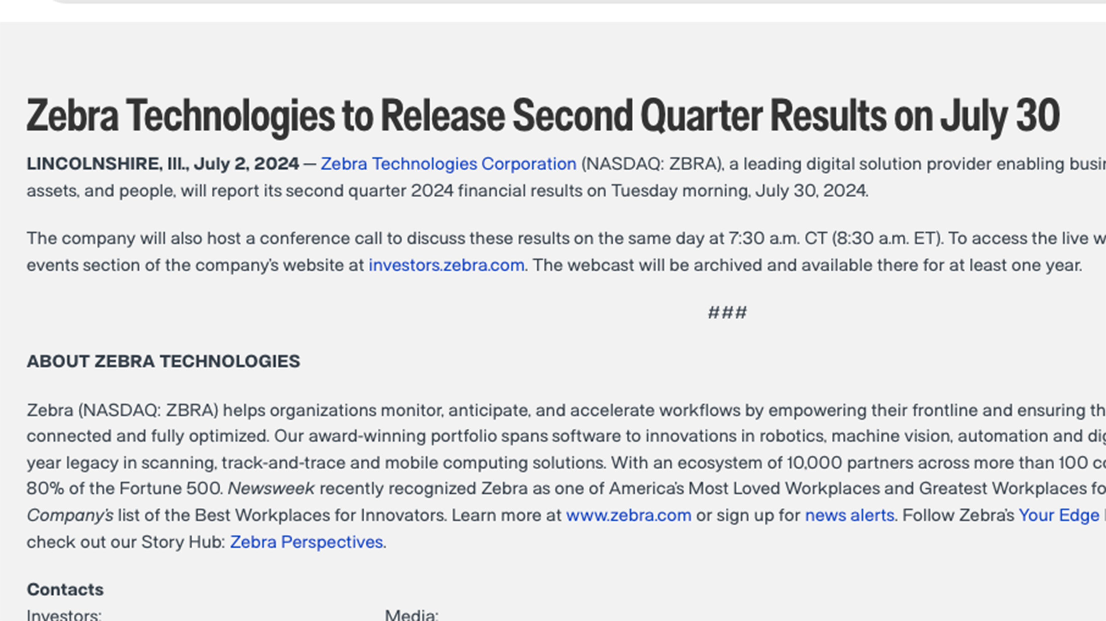 Zebra.com title component