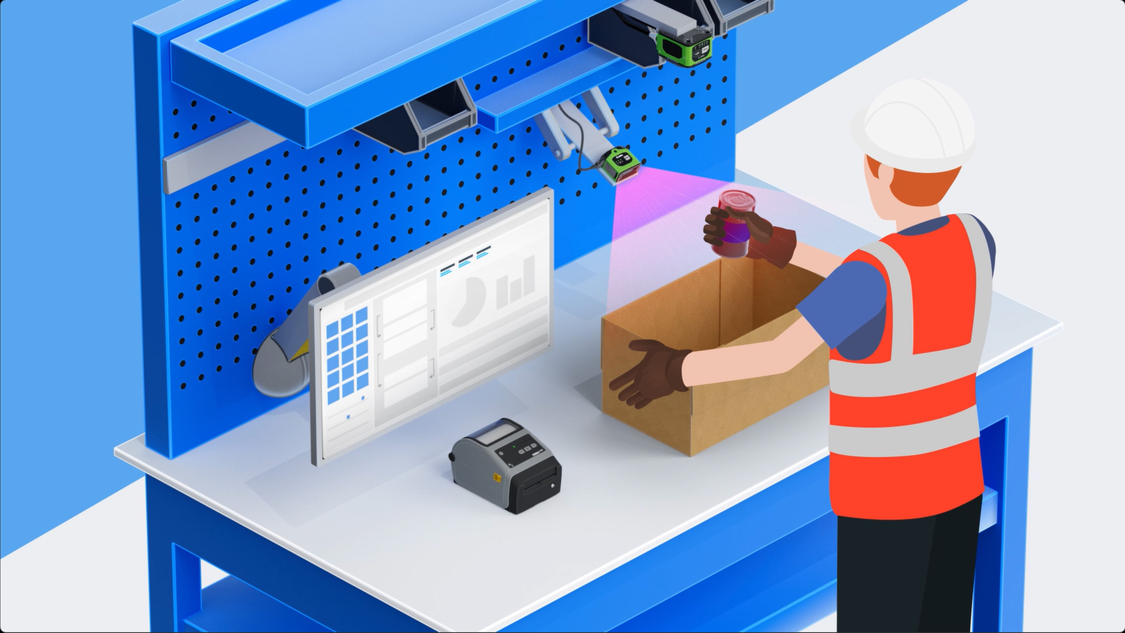 Video Still Warehouse Animation Packing Bench 16x9 3600