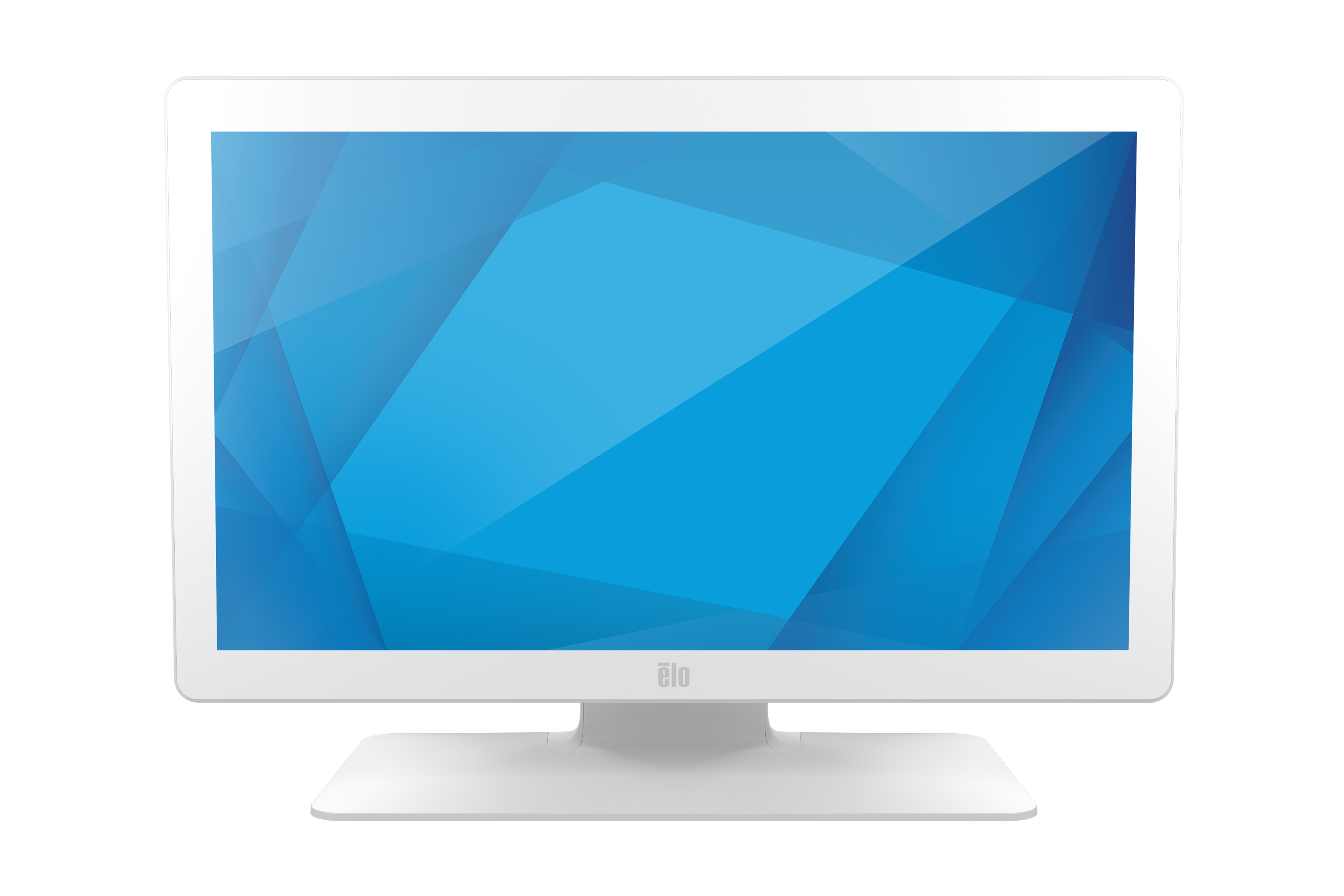 Front of 2203LM Medical Grade Touchscreen Monitor with stand in white
