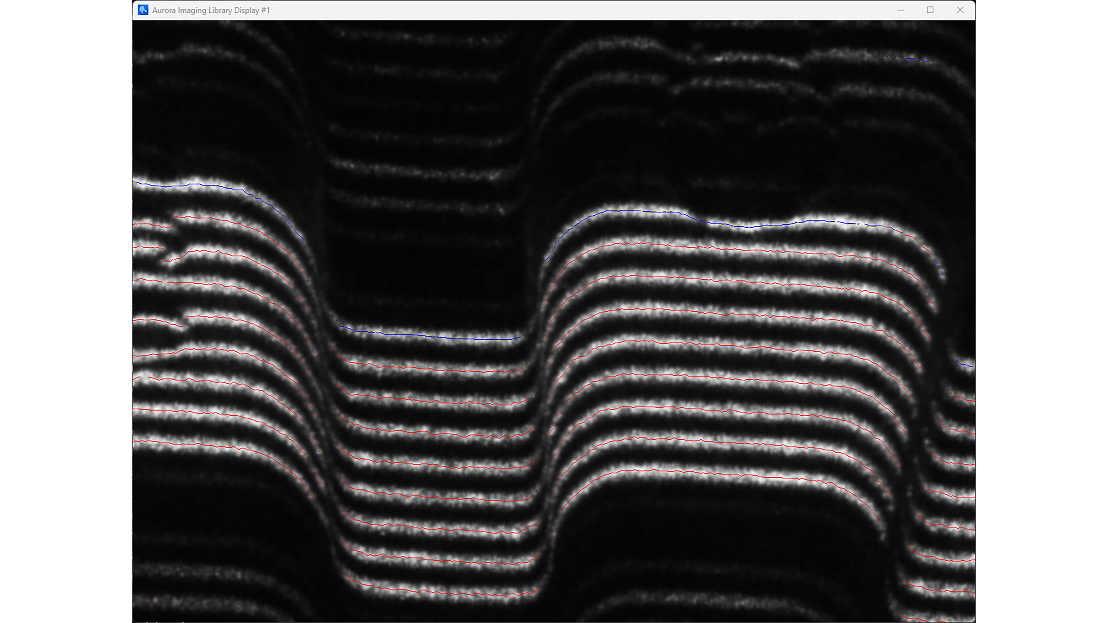 Aurora Design Assistant software used for extracting profiles obtained after projecting multiple laser lines onto a surface.