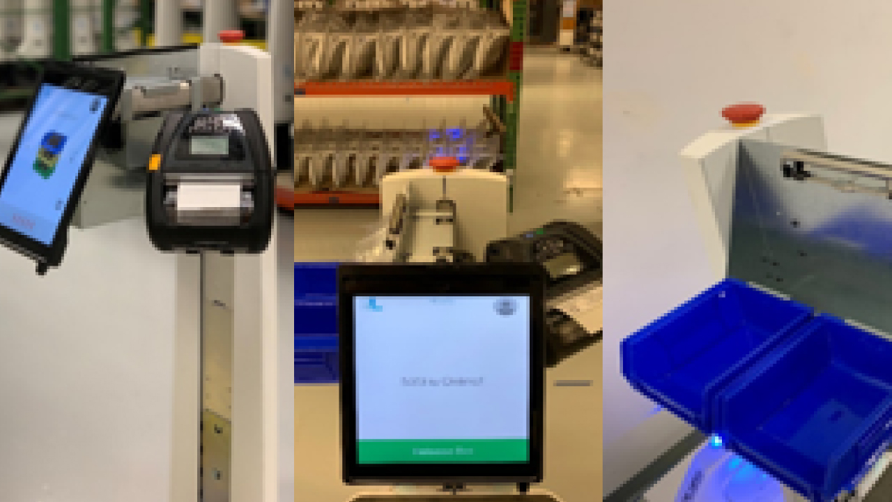 Three use cases of printers and robots working together in a warehouse