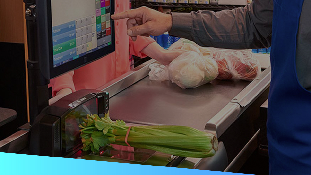 Celery sits on the checkout scanner