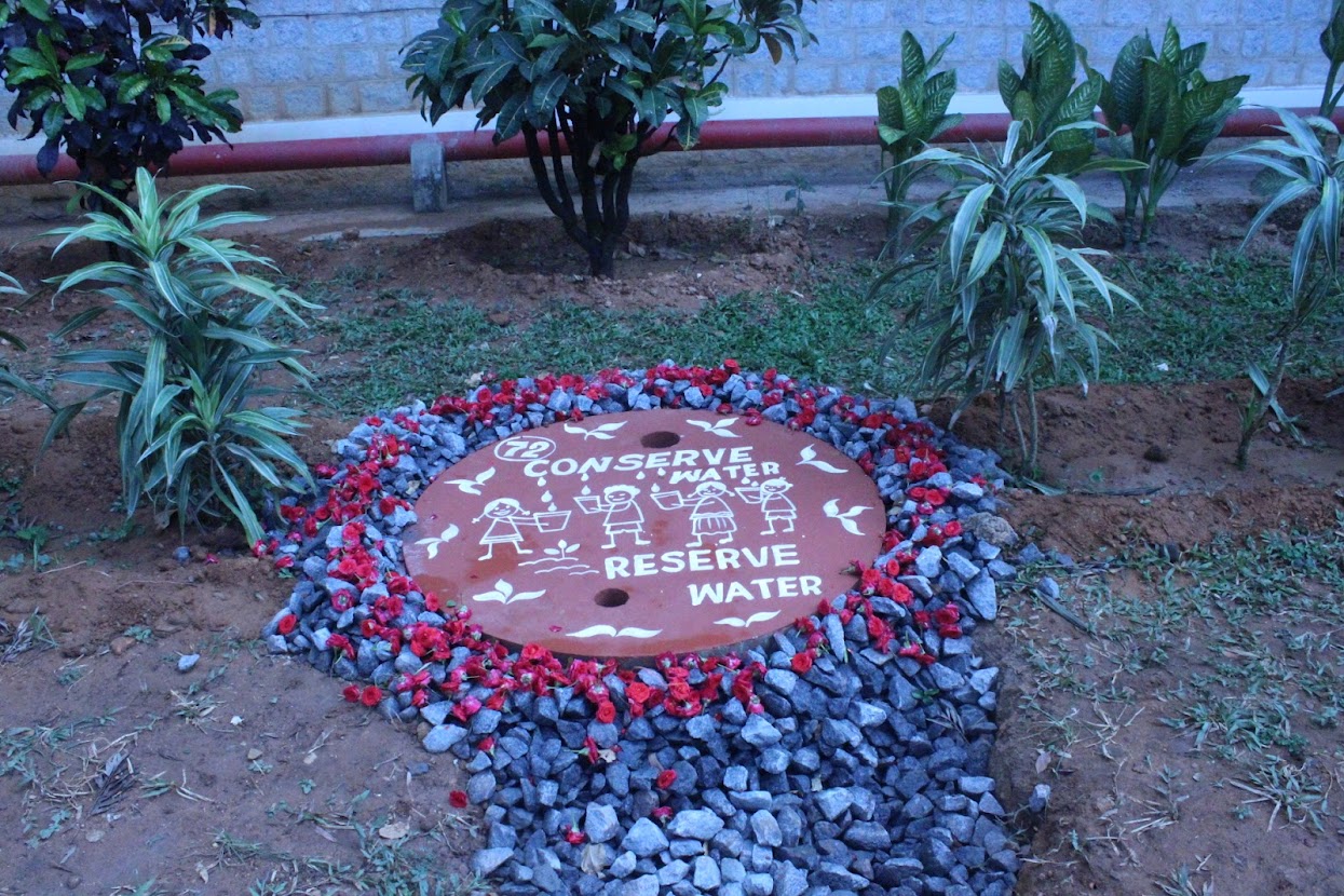 A percolation pit that was installed by Zebra employees in India as part of the One Billion Drops initiative with the United Way