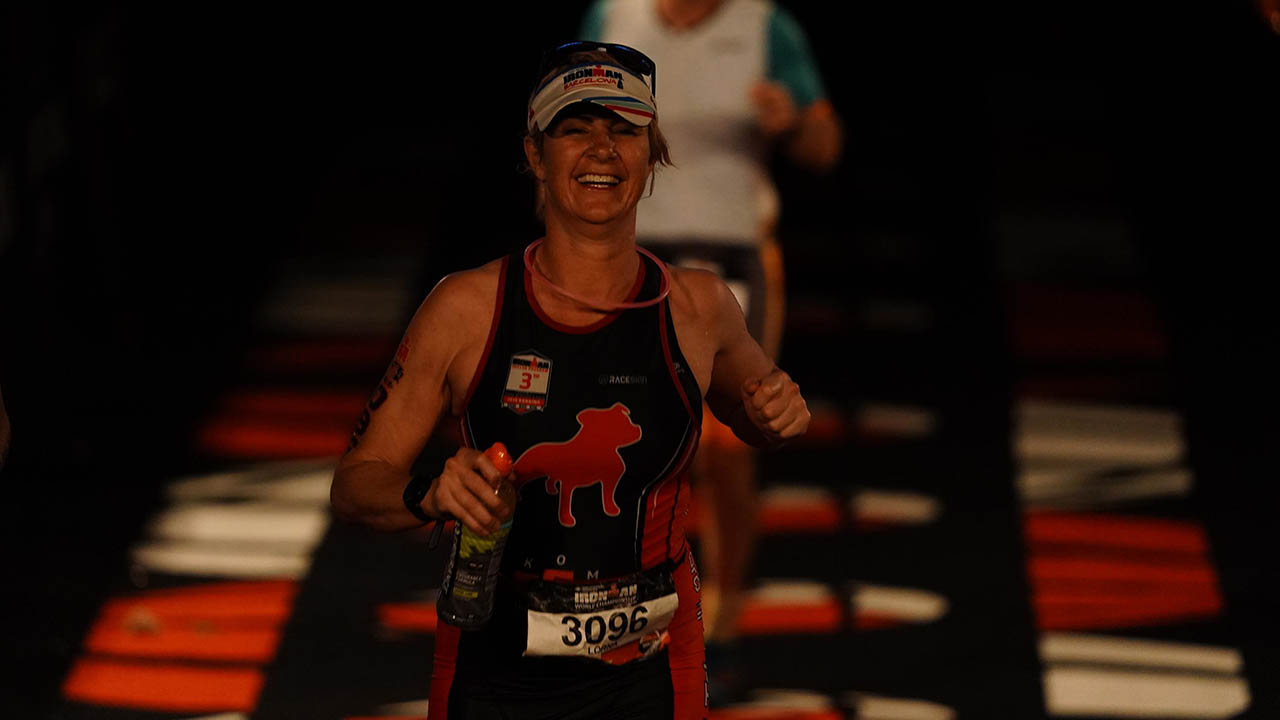 Lorna Hopkin finishes the Ironman World Championship competition