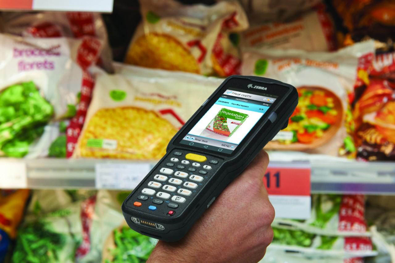 A Zebra MC3300 Mobile Computer is used to scan fresh produce