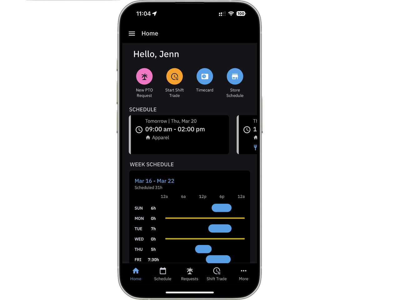 Workcloud Shift Dark Mode