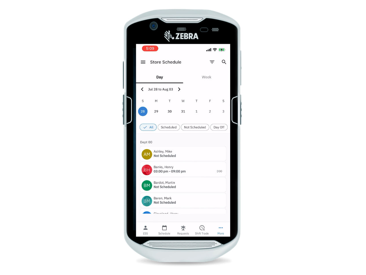Workcloud Shift Store Schedule