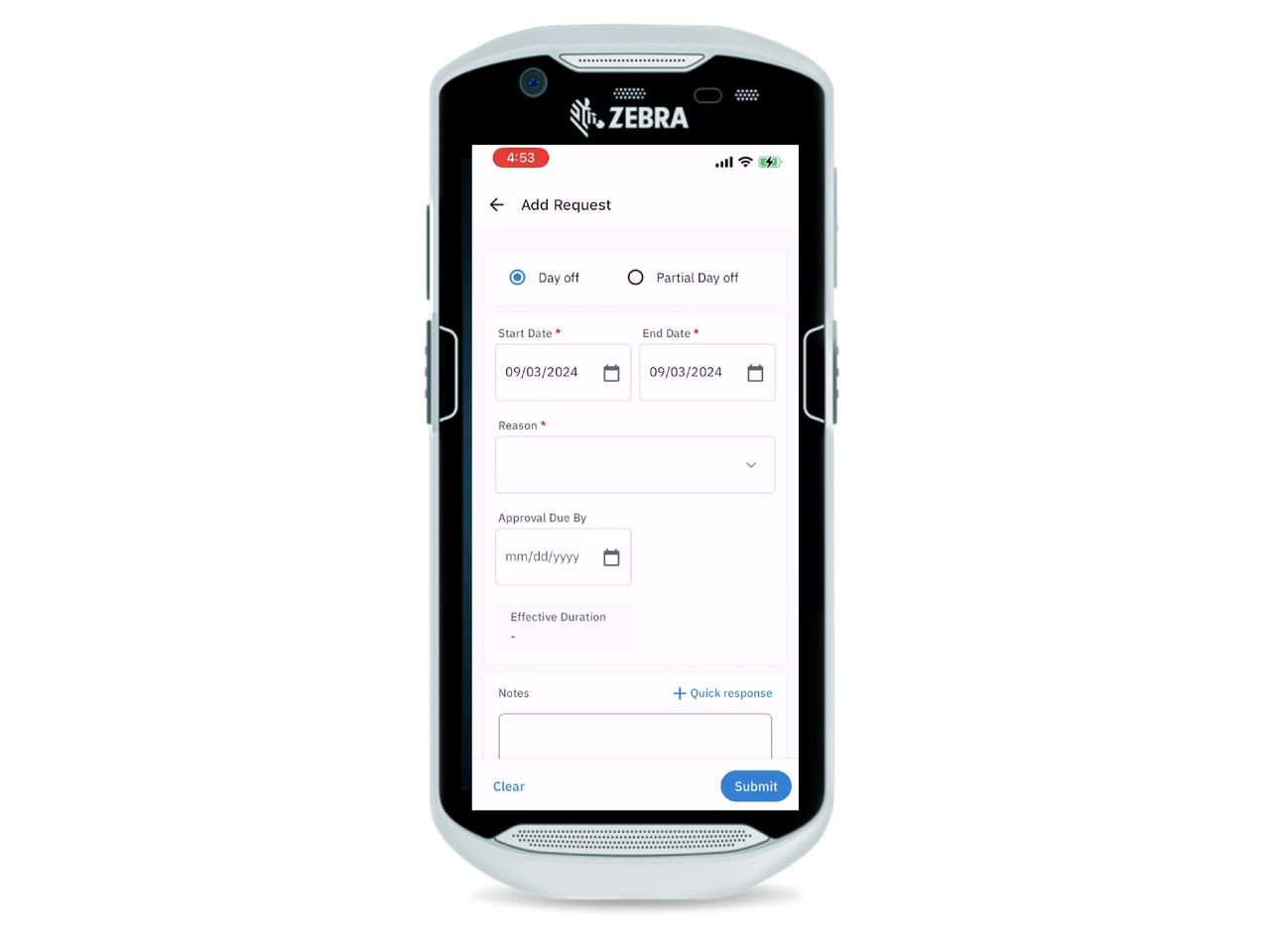 Workcloud Shift PTO Request
