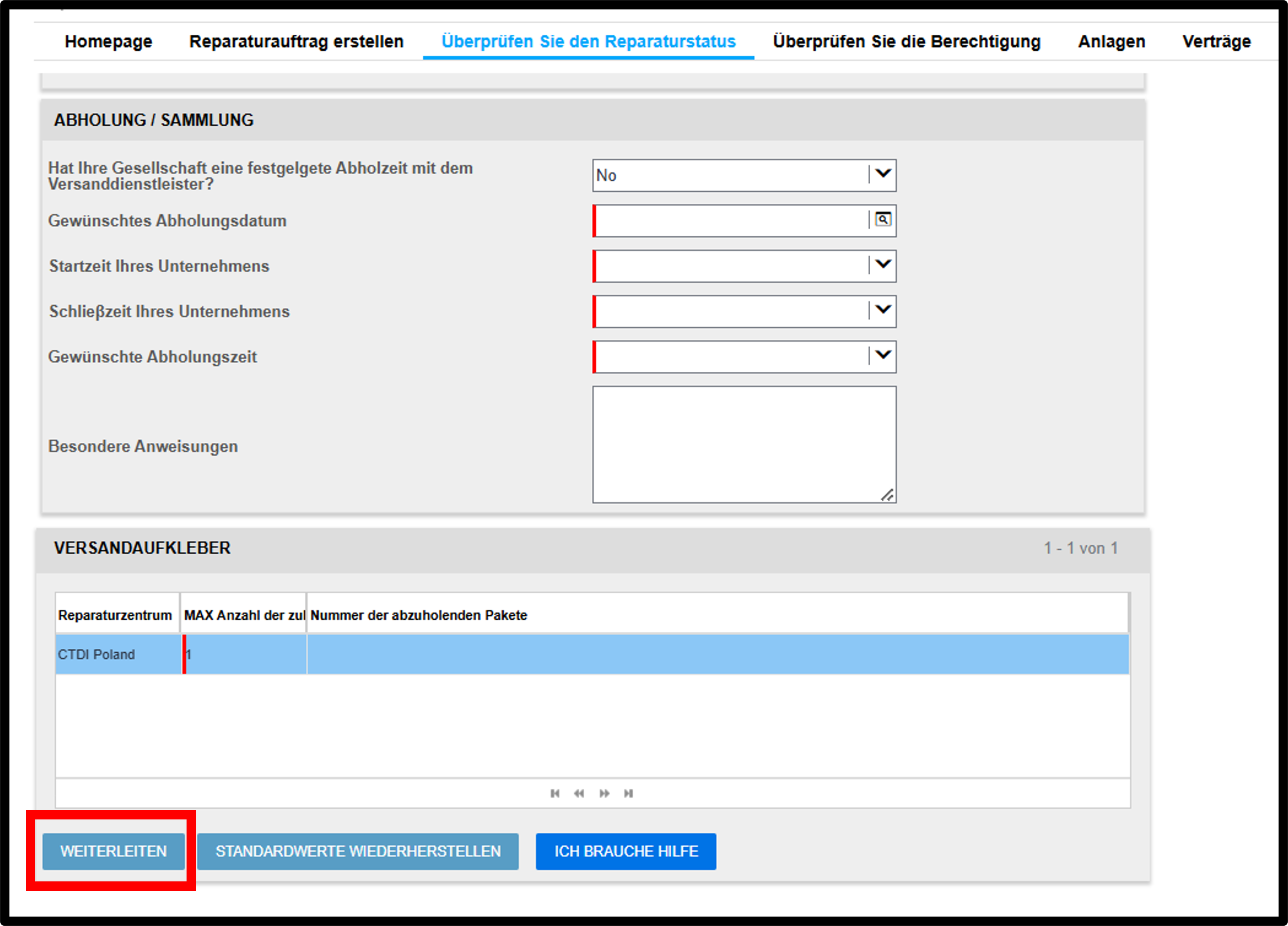 Versandetikett erstellen – Screenshot 14