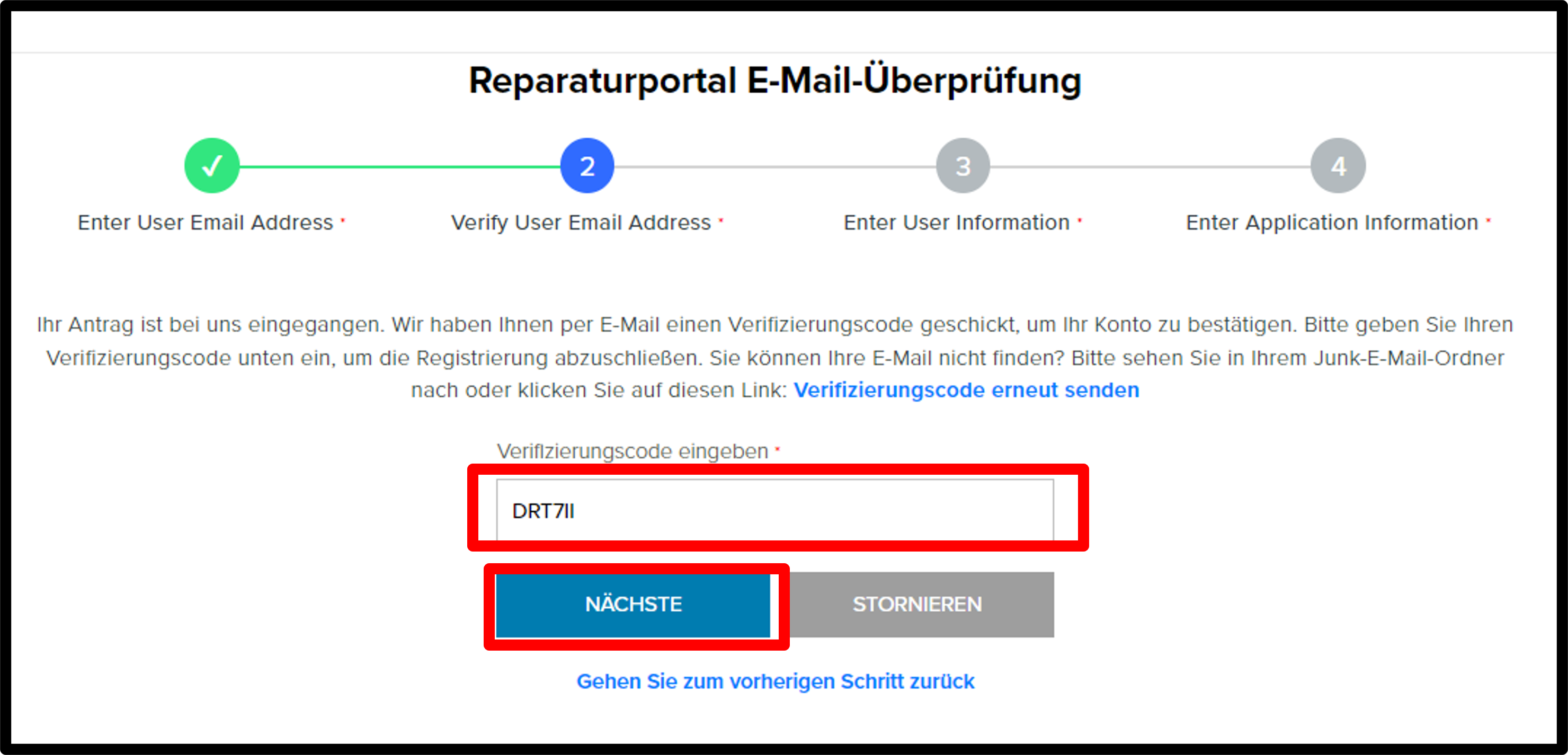 Registrierung für Kunden – Screenshot 4