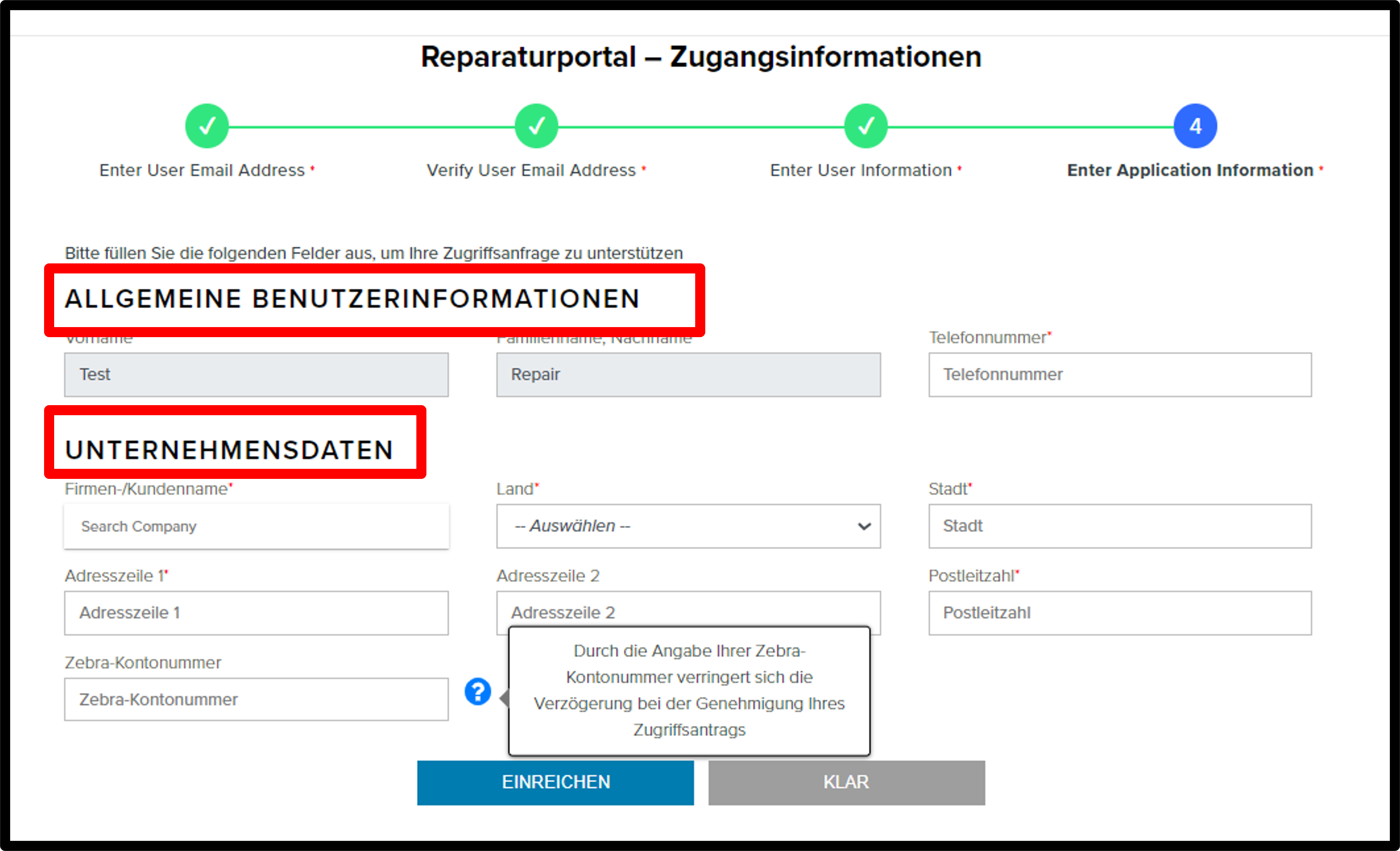 Registrierung für Kunden – Screenshot 7