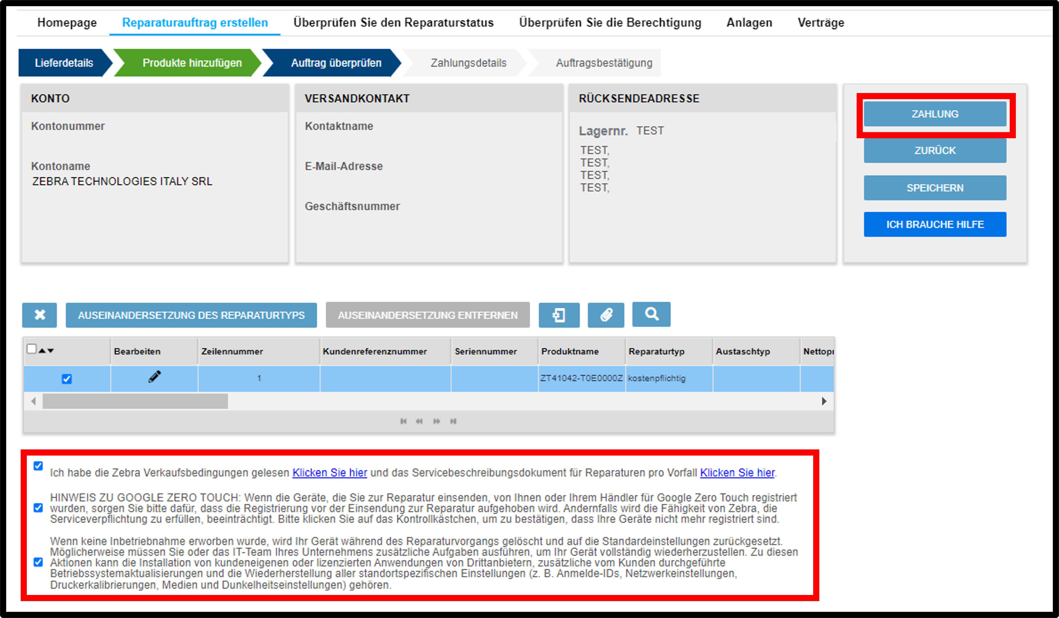 Reparatur einreichen – Screenshot 11