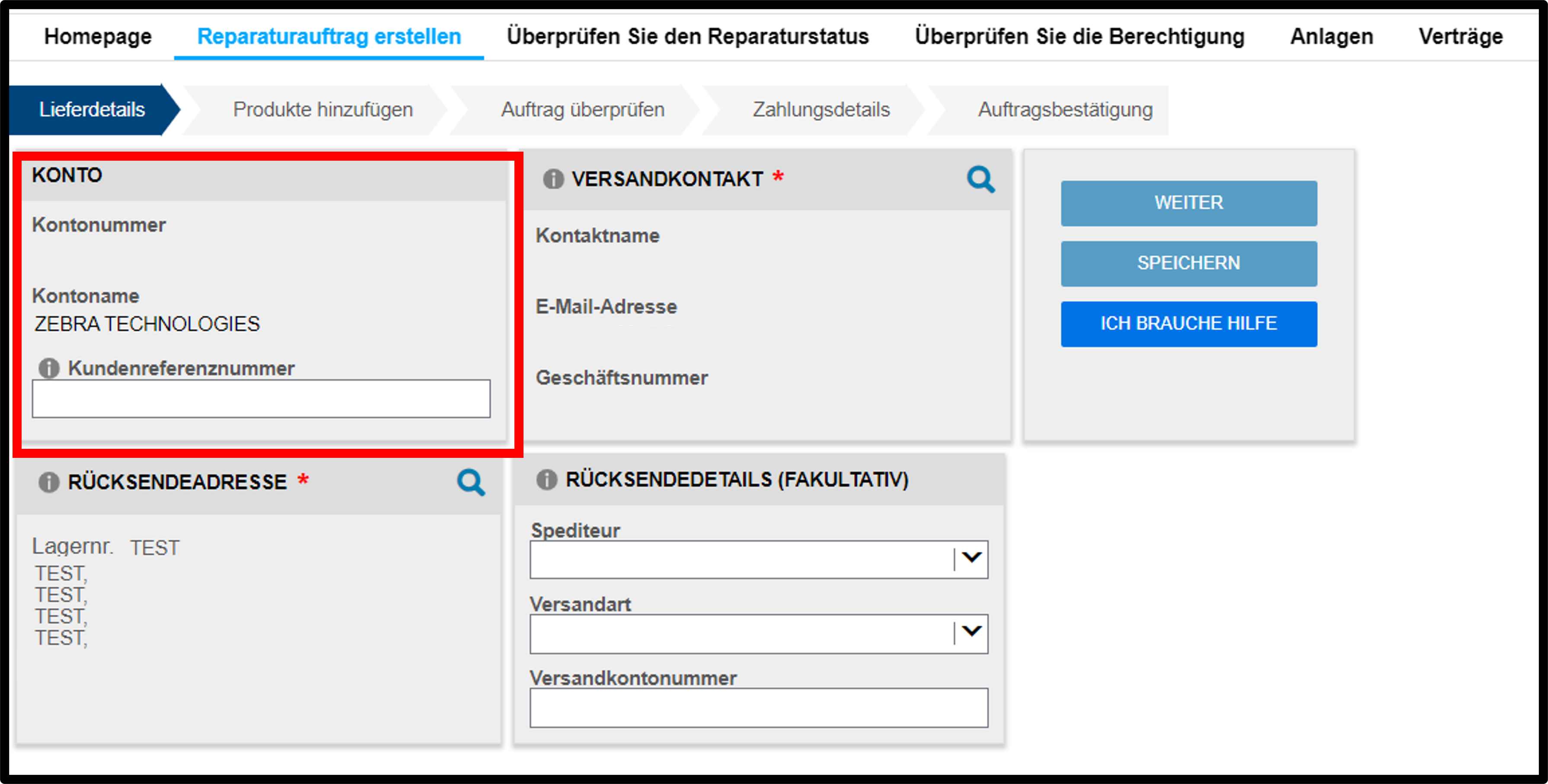 Reparatur einreichen – Screenshot 3