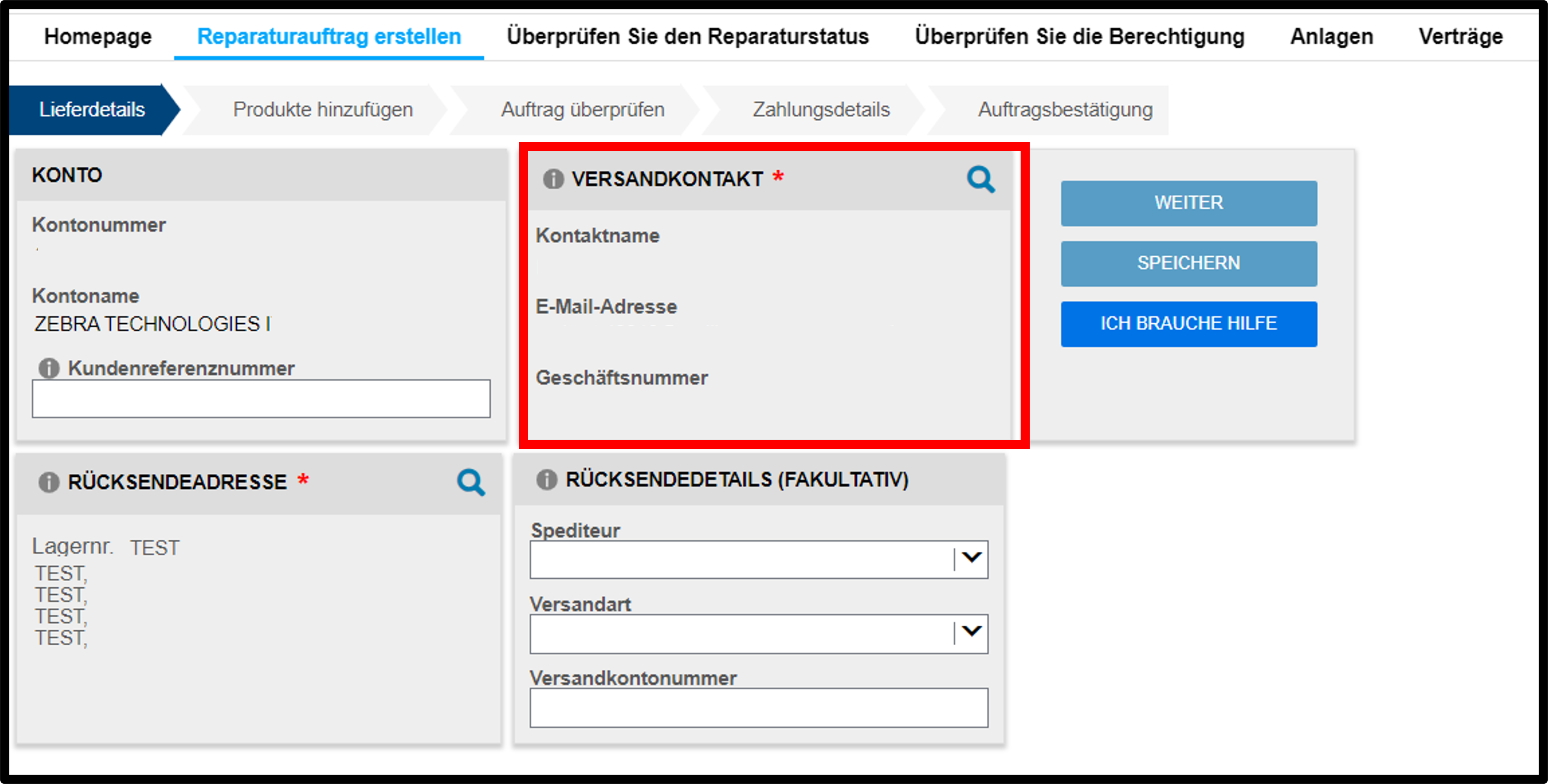 Reparatur einreichen – Screenshot 4