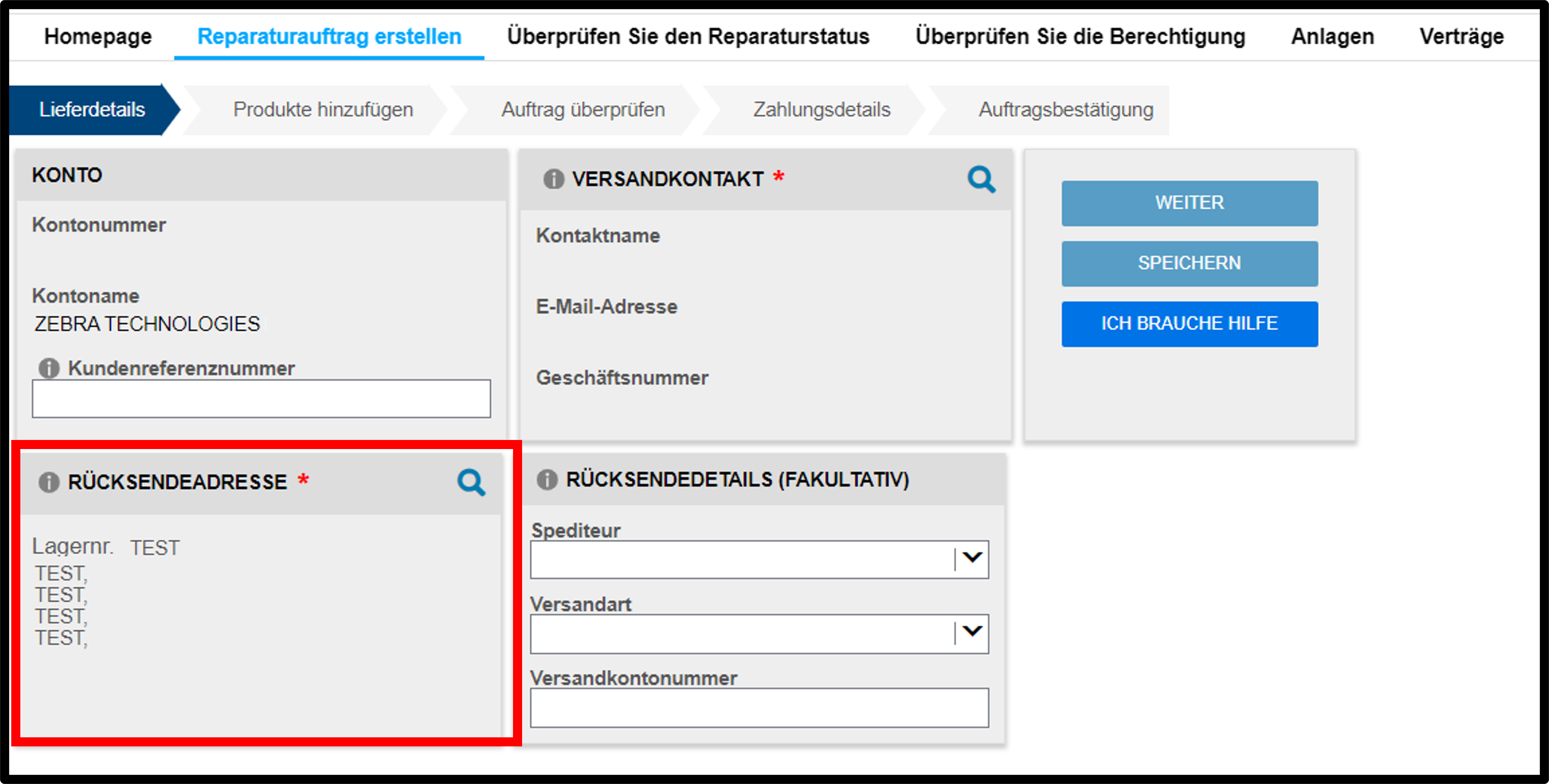Reparatur einreichen – Screenshot 5