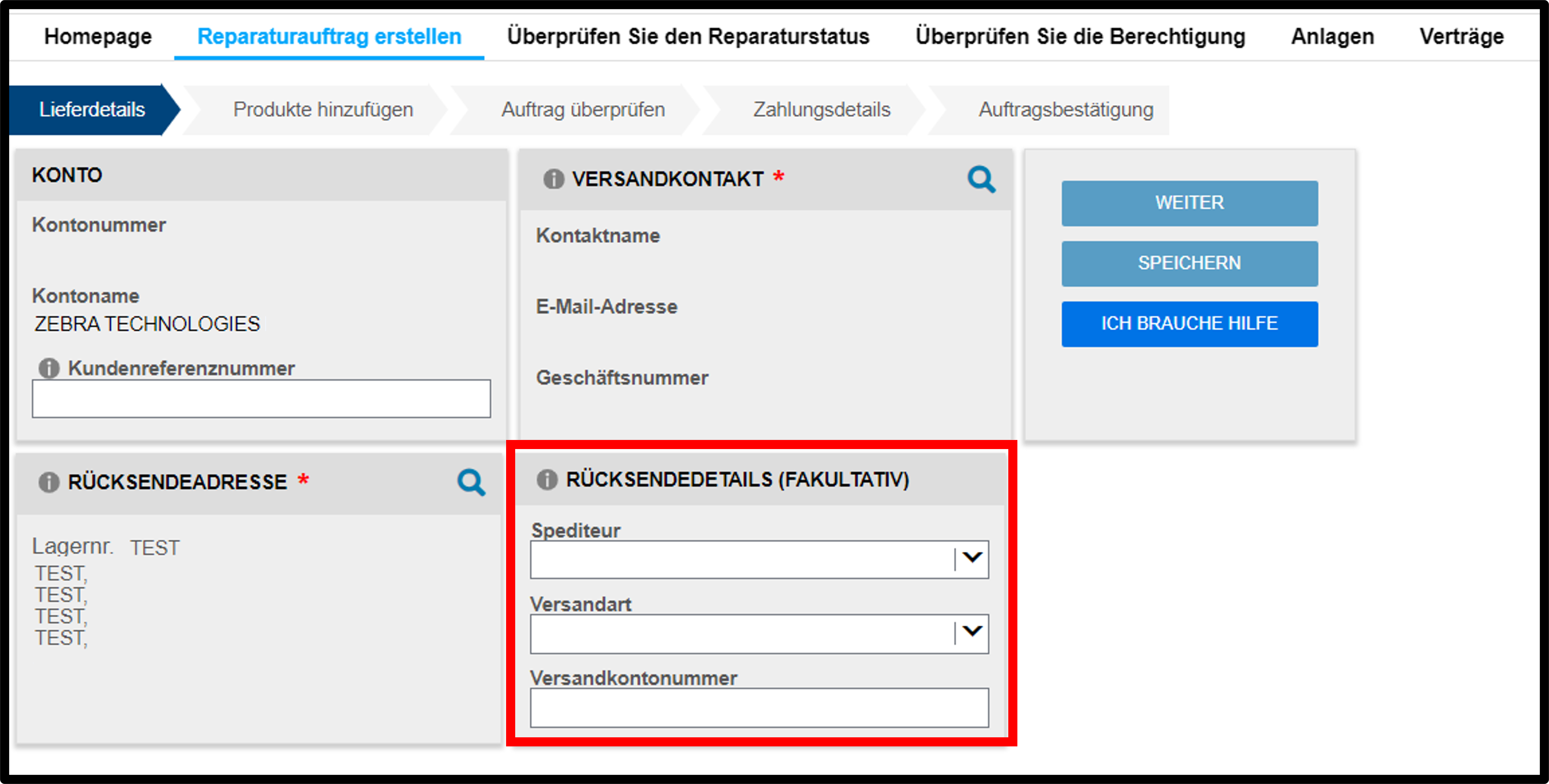 Reparatur einreichen – Screenshot 6