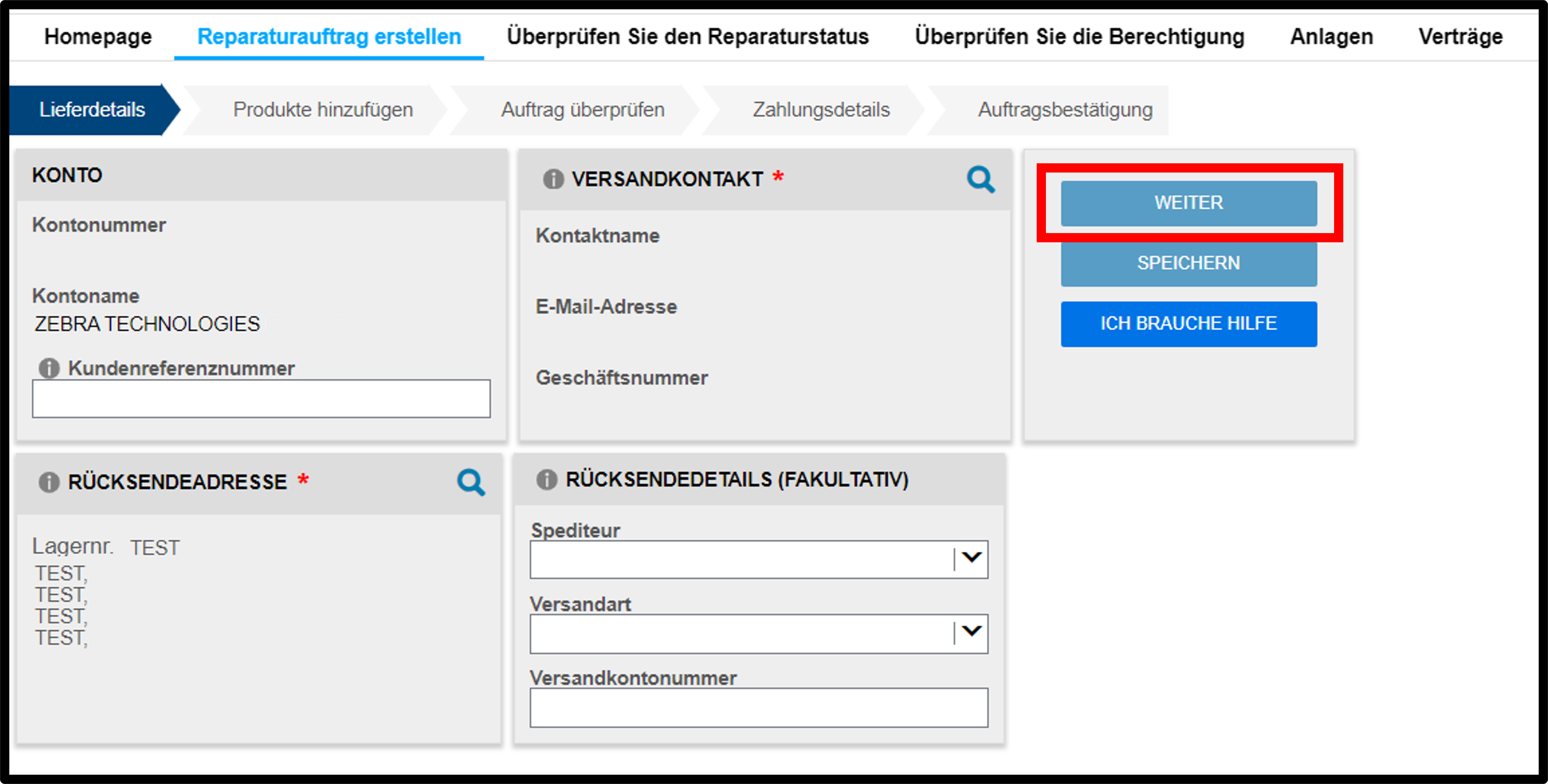 Reparatur einreichen – Screenshot 7