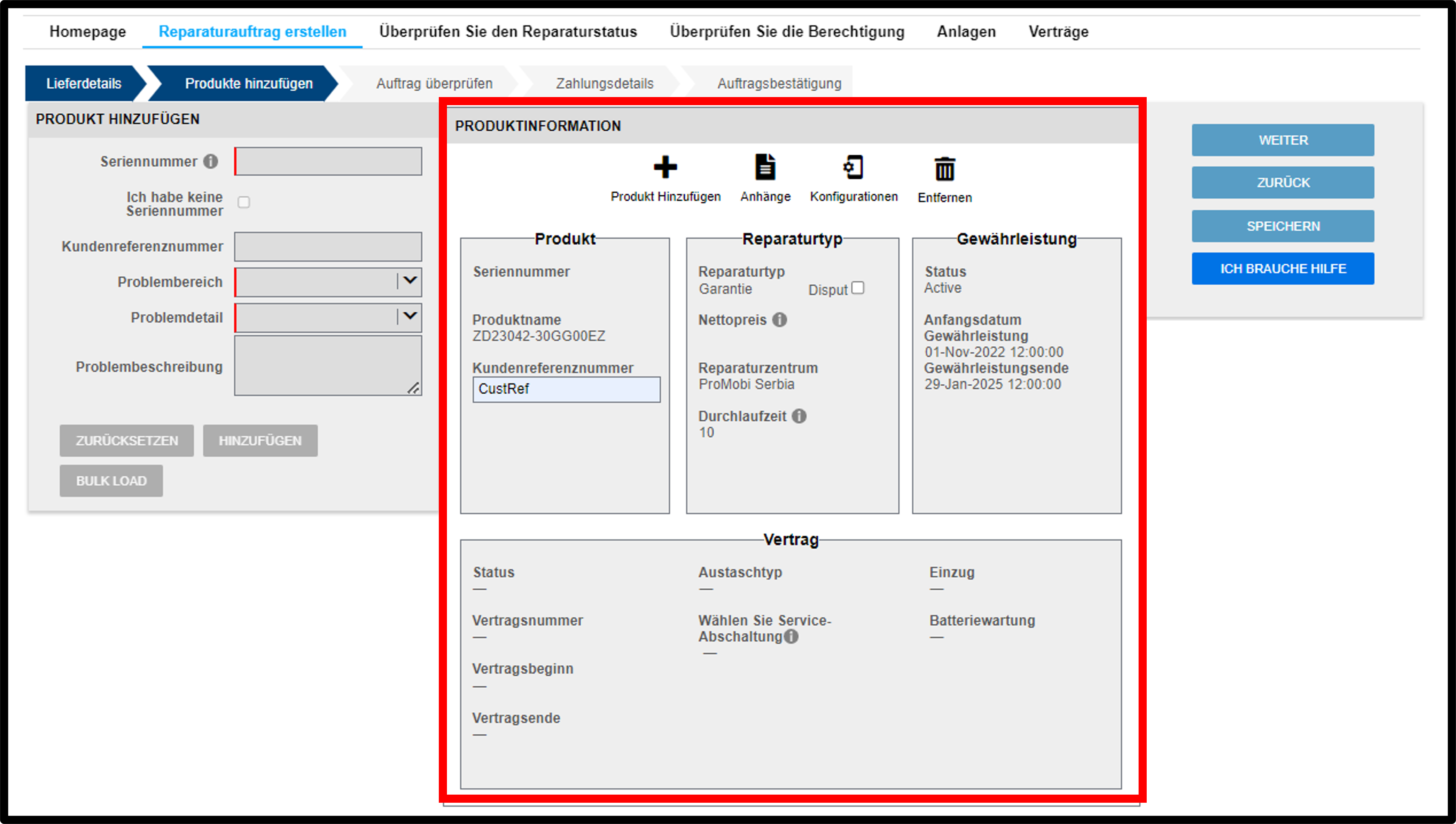 Reparatur einreichen – Screenshot 9