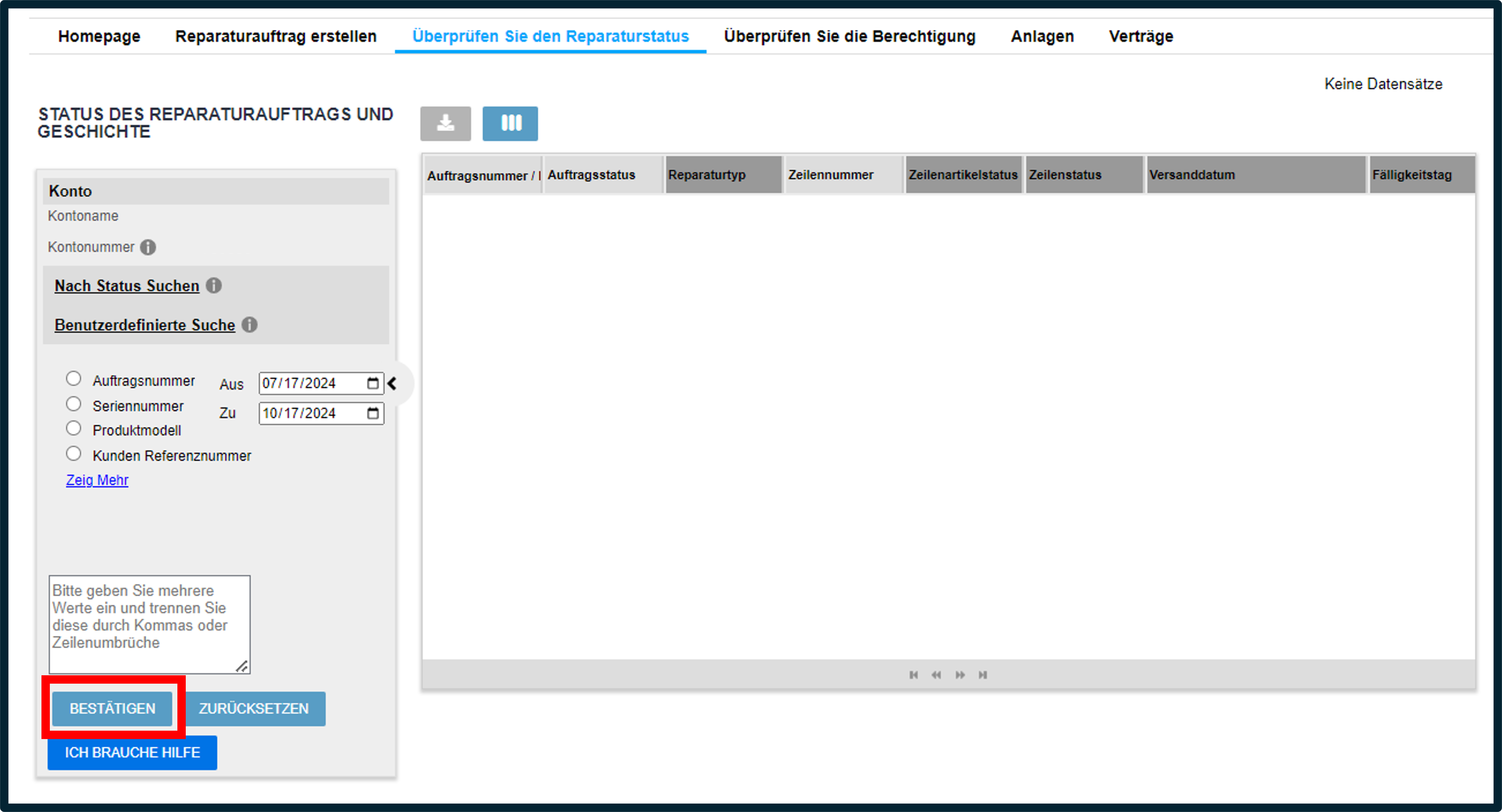 Reparaturdetails anzeigen – Screenshot 4
