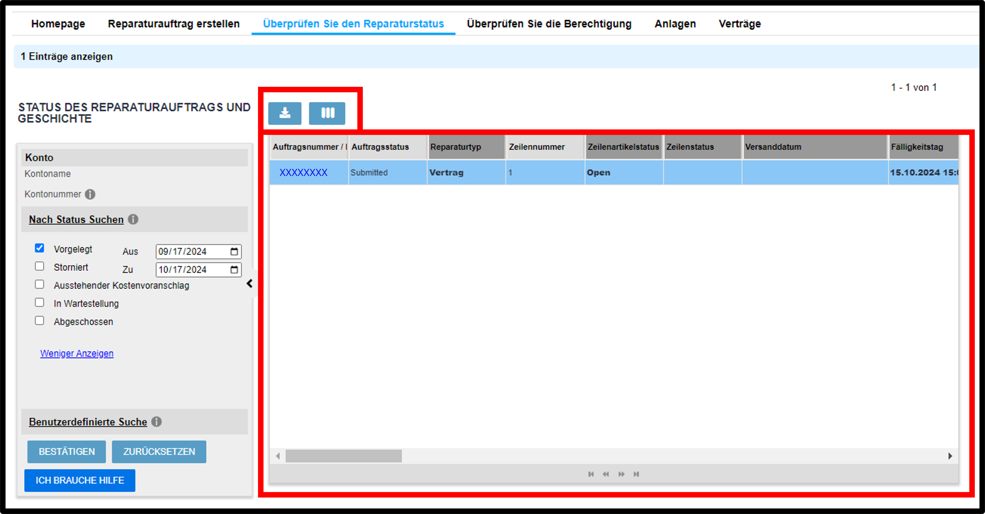 Reparaturdetails anzeigen – Screenshot 5