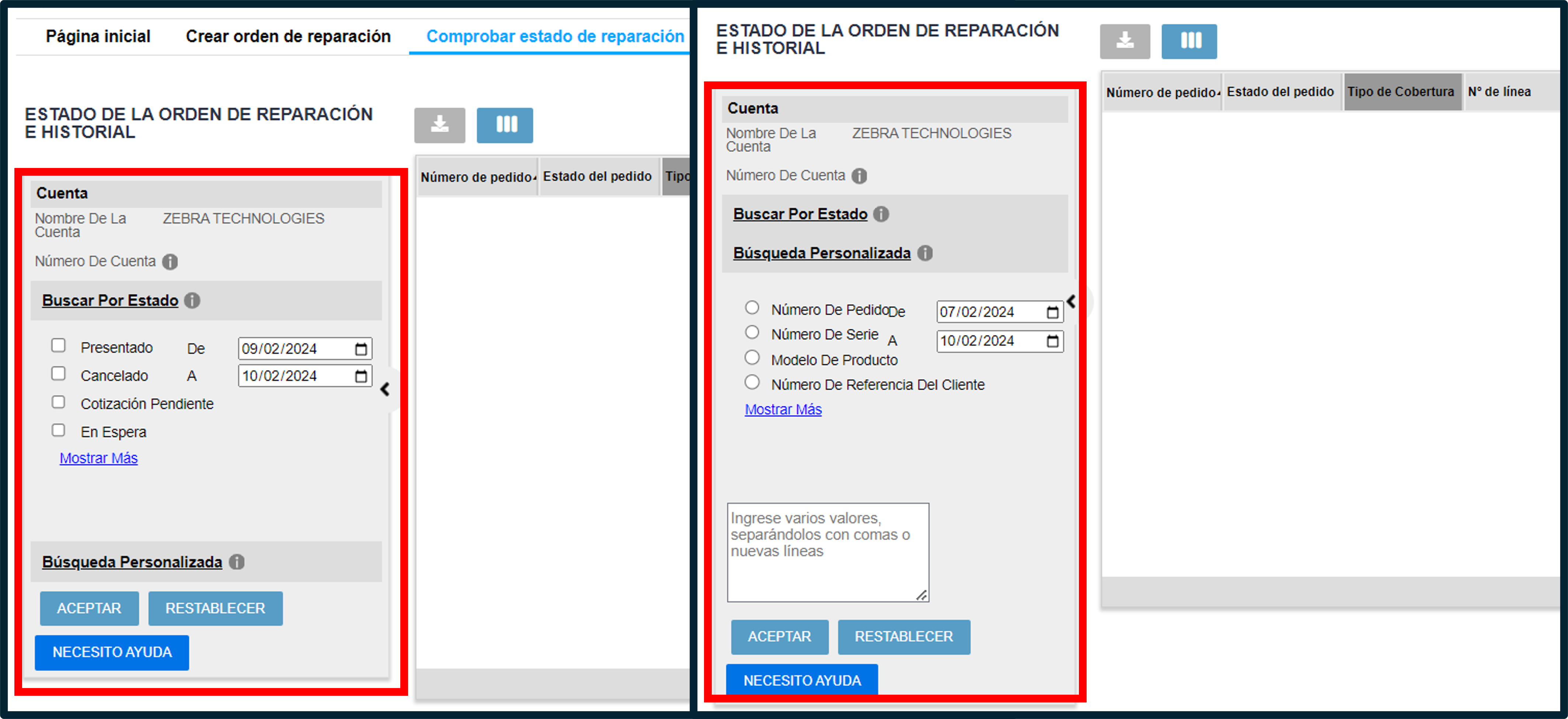 Captura de pantalla de introducción al portal de reparaciones 7