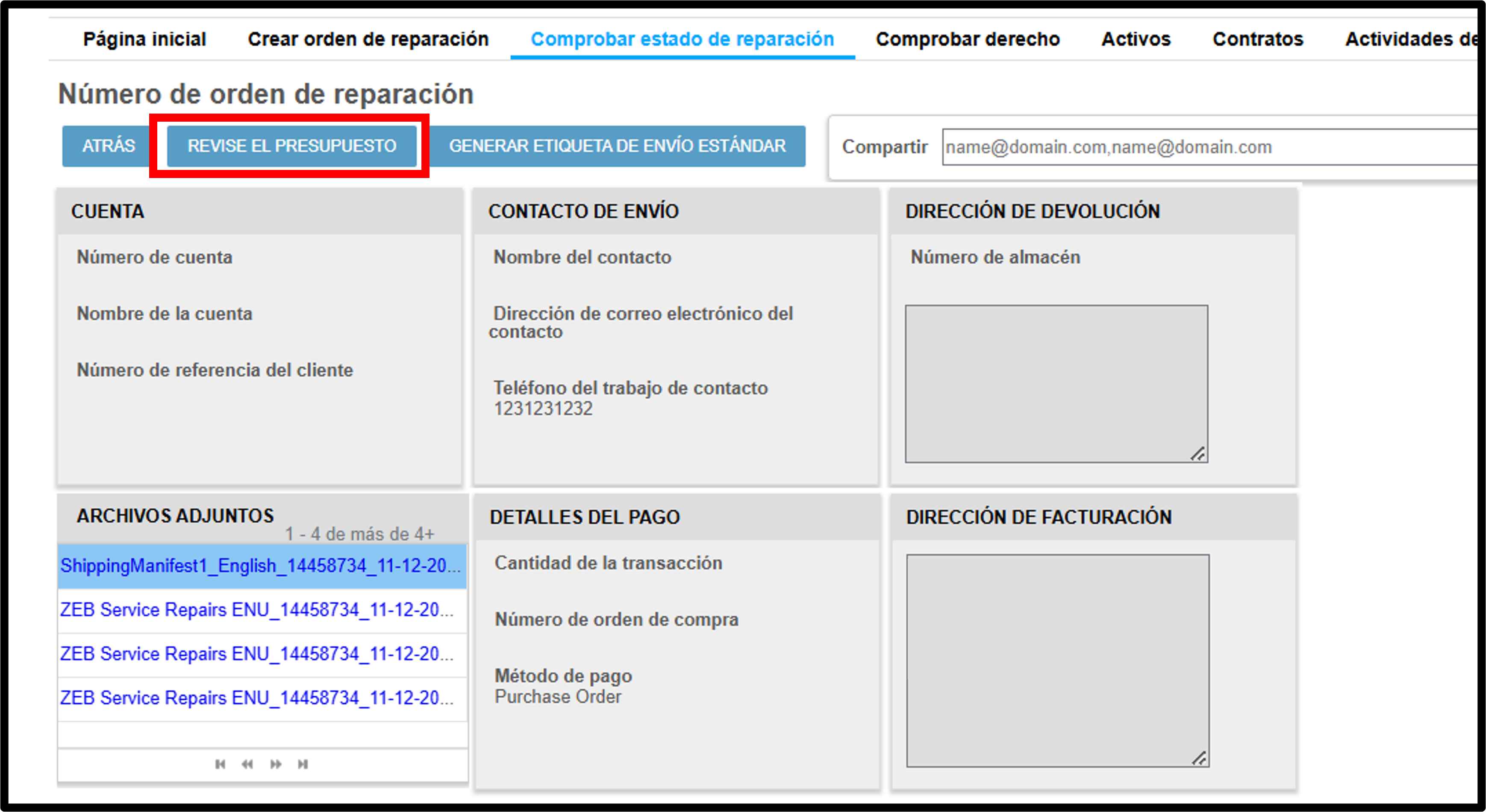 Gestionar un presupuesto, captura de pantalla 4