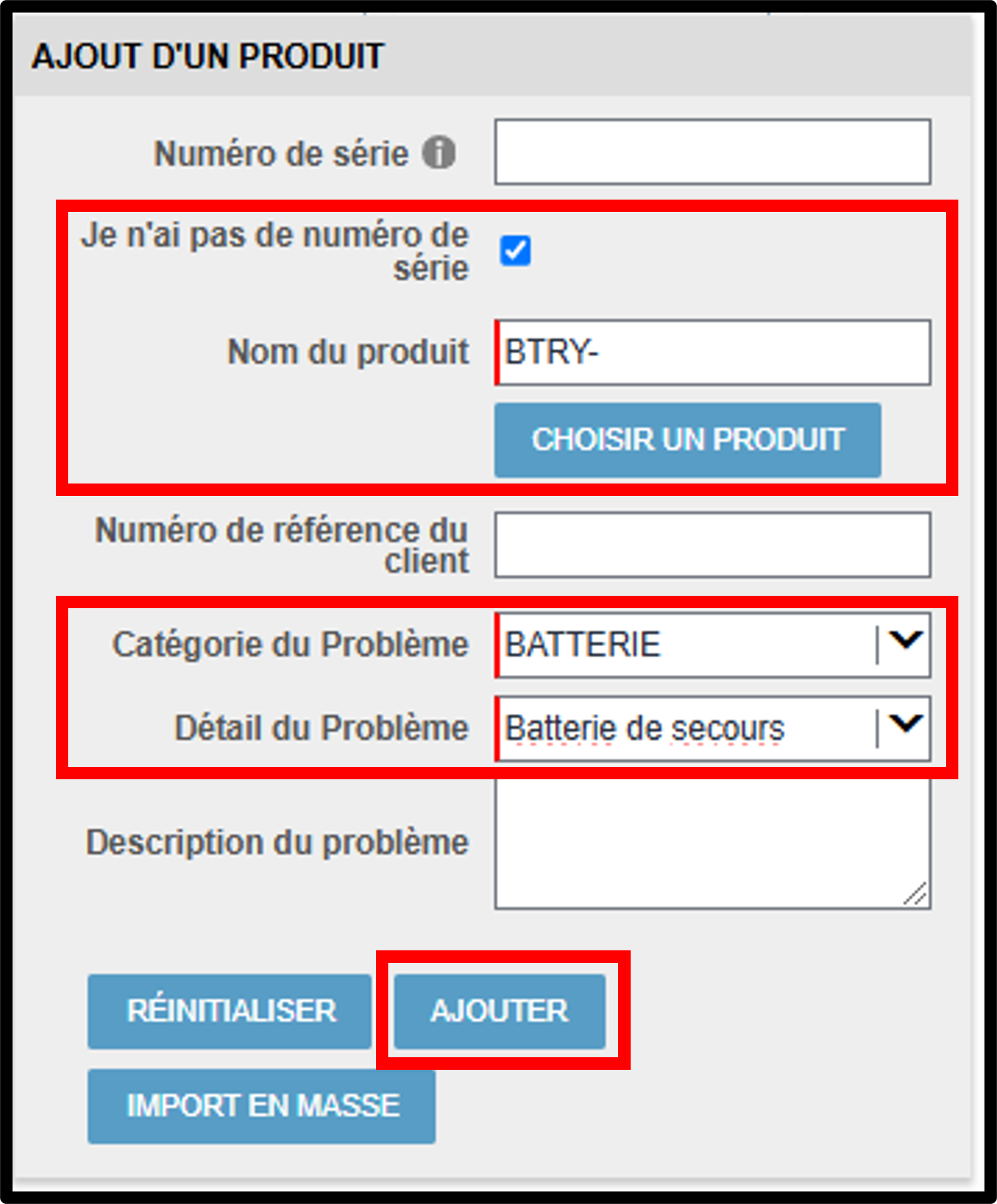 Capture d'écran de la demande de garantie de la batterie 5