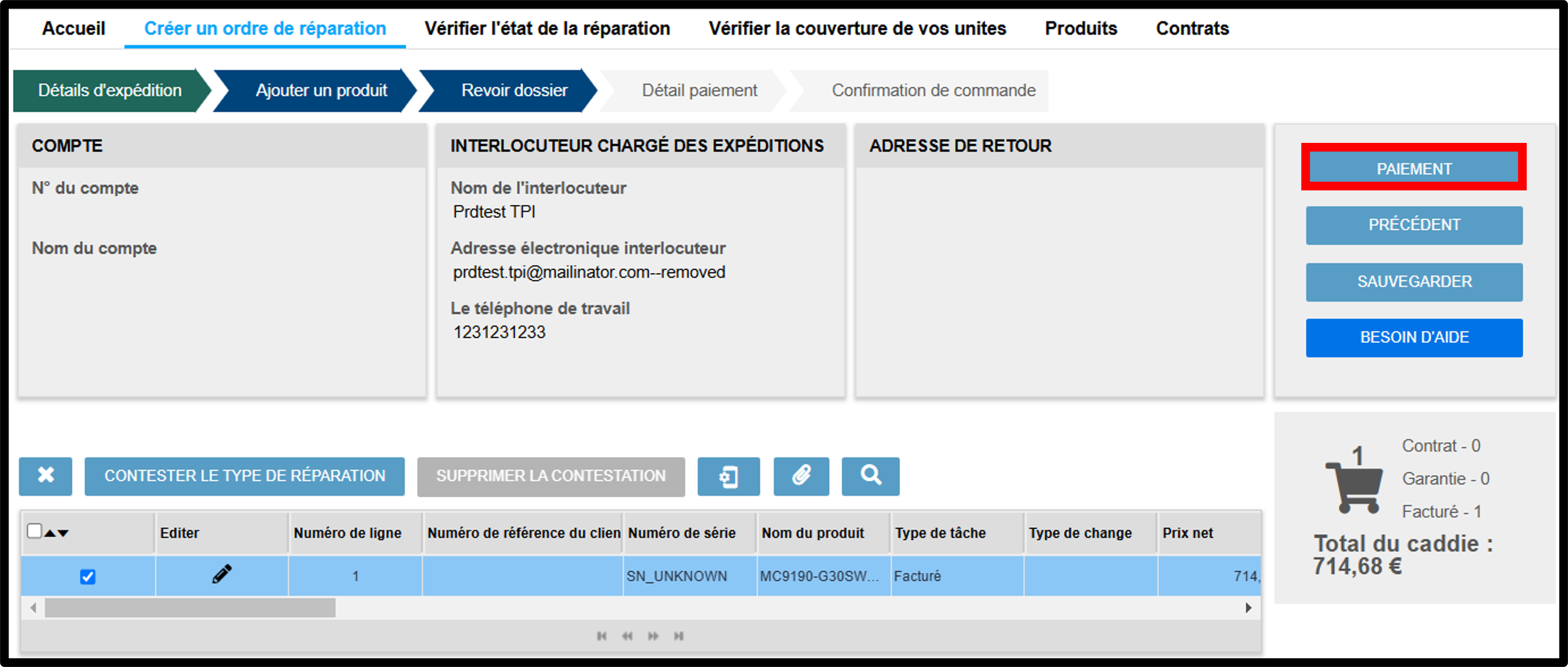 Capture d'écran Droit au dispositif de contestation 8
