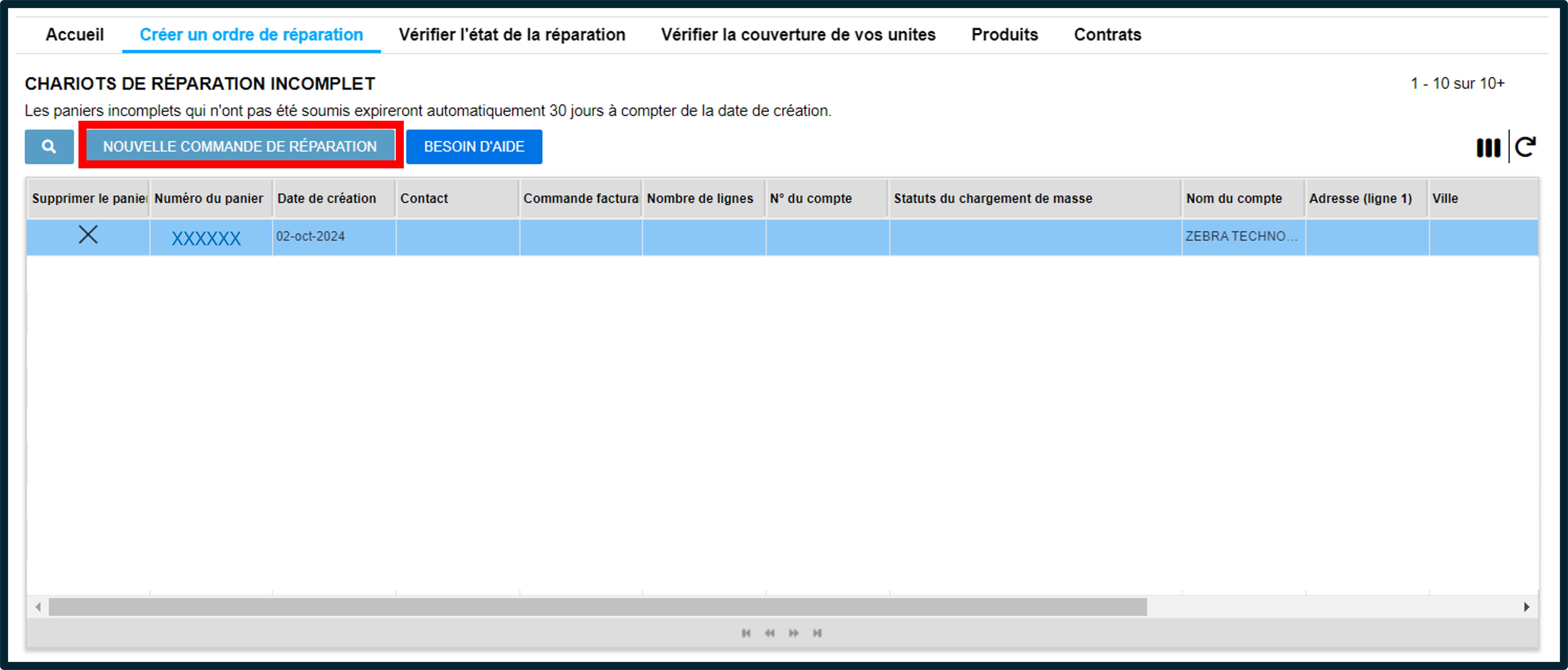 Capture d'écran de la présentation du portail des réparations 5