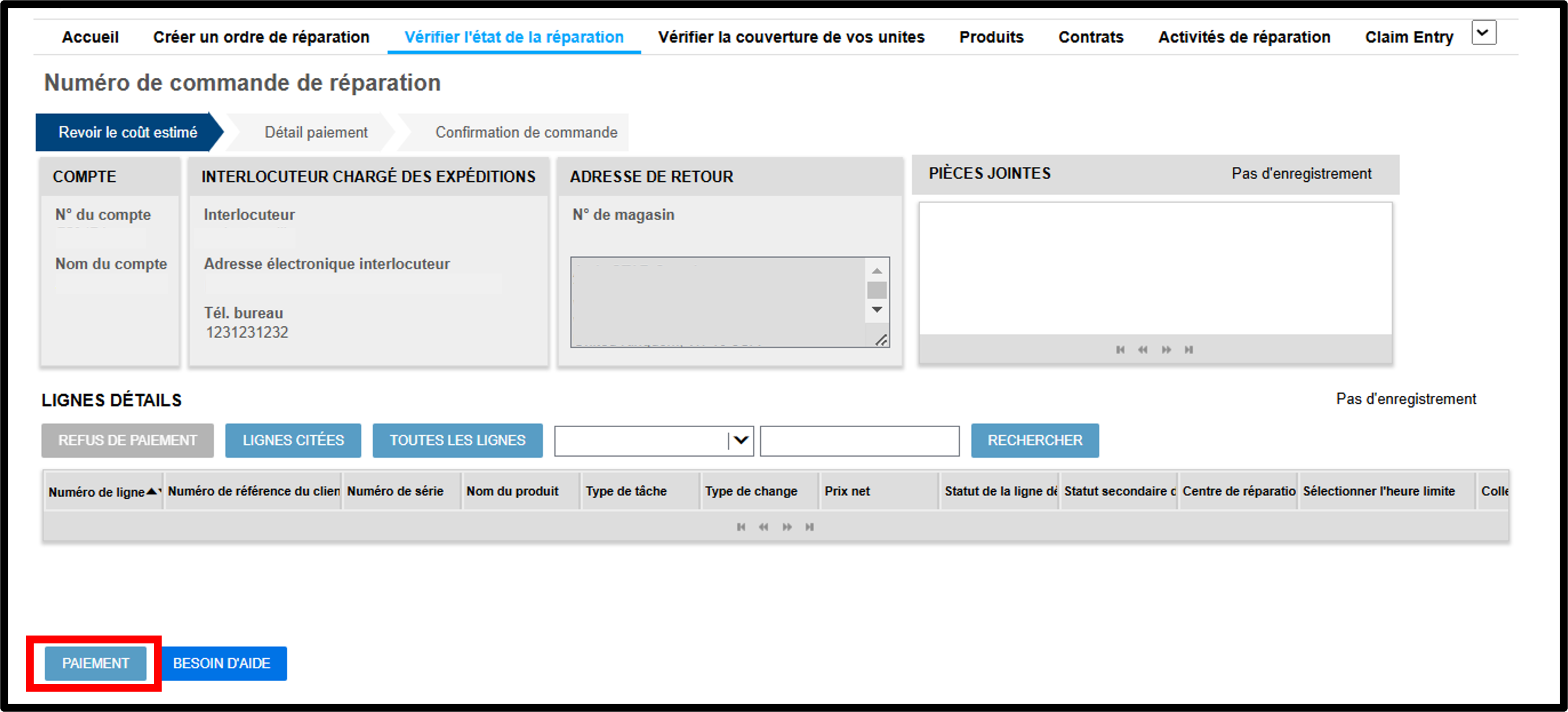 Gestion d'un devis Capture d'écran 6