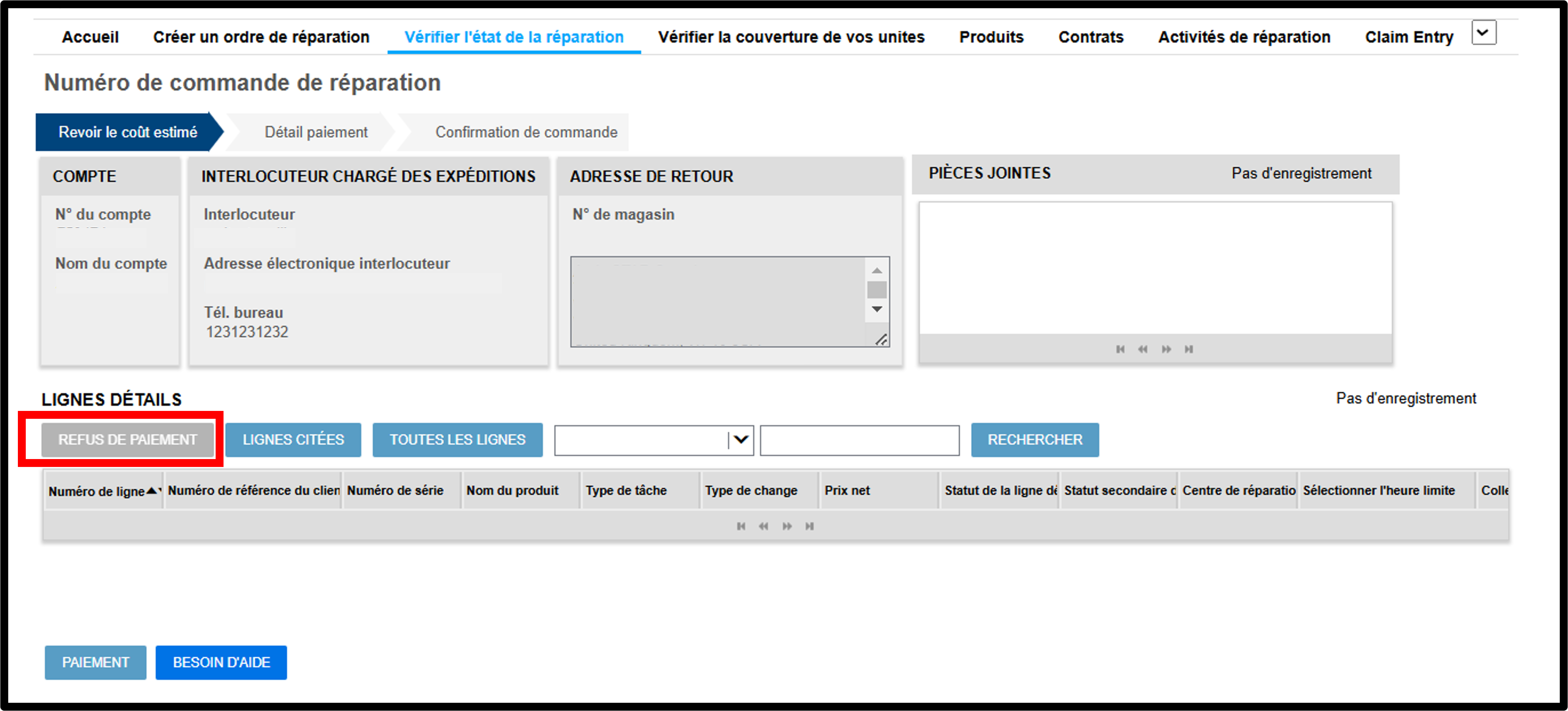 Gestion d'un devis Capture d'écran 7