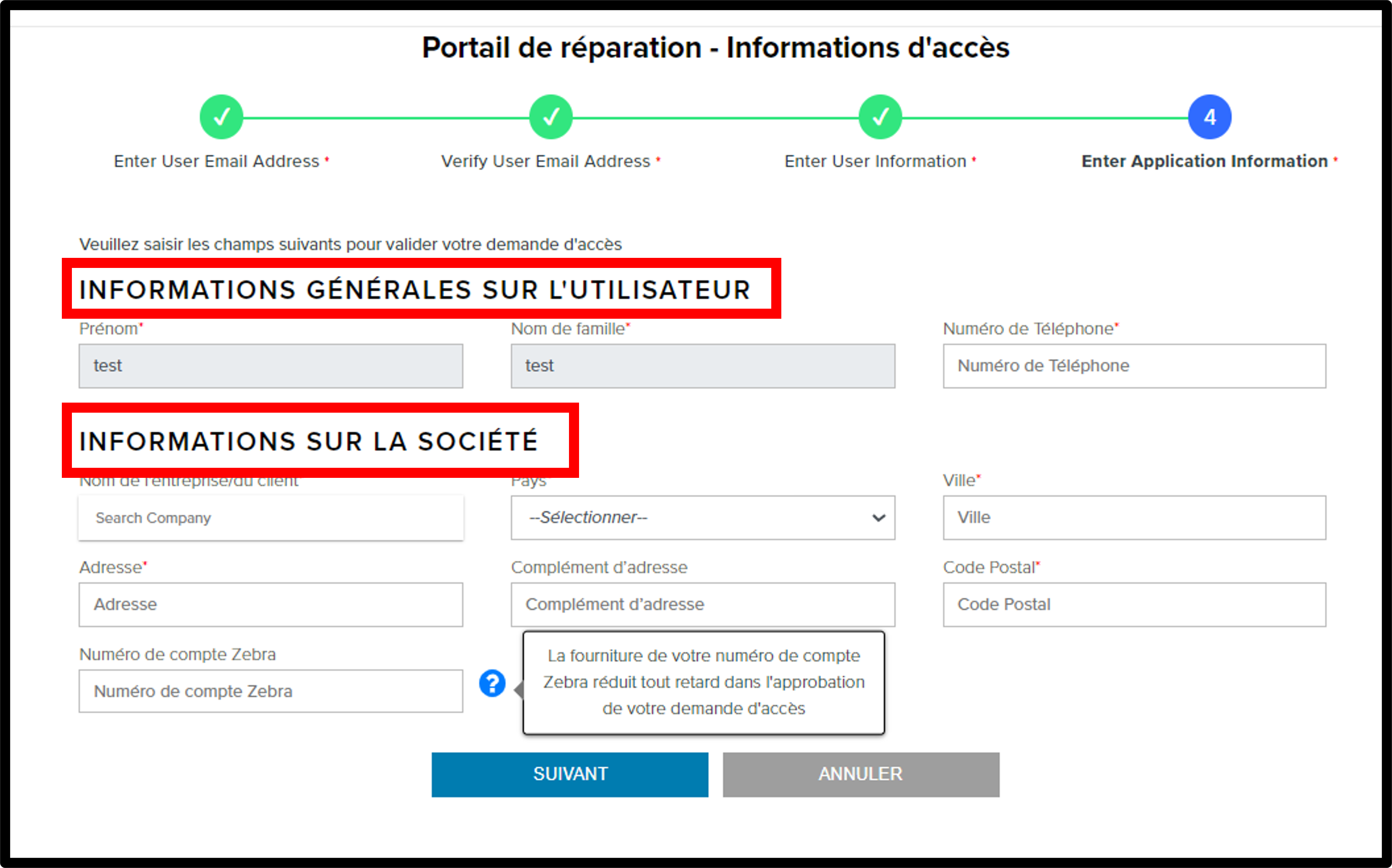 Capture d'écran de l'enregistrement des clients 7