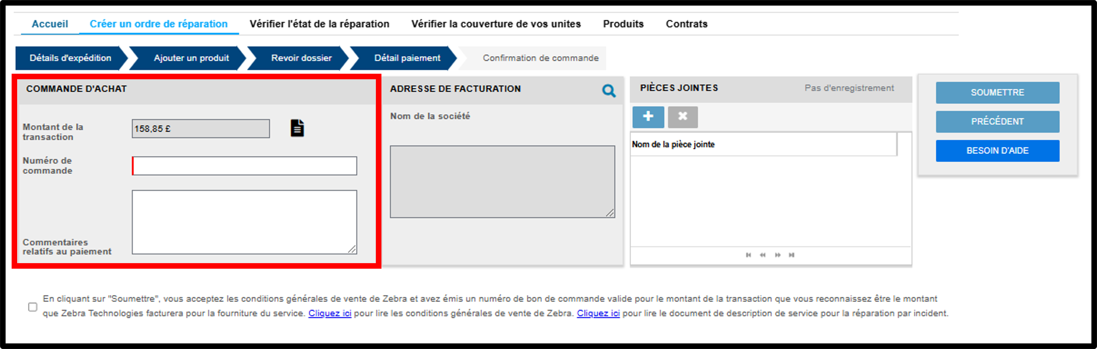 Capture d'écran Soumettre une réparation 12