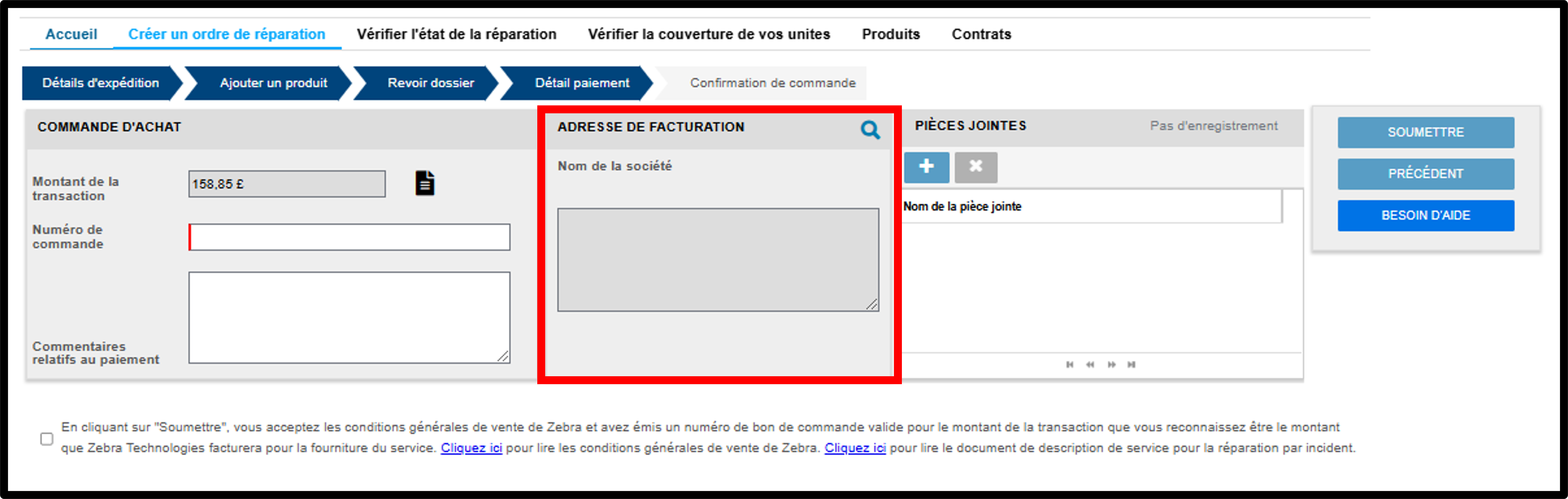 Capture d'écran Soumettre une réparation 13