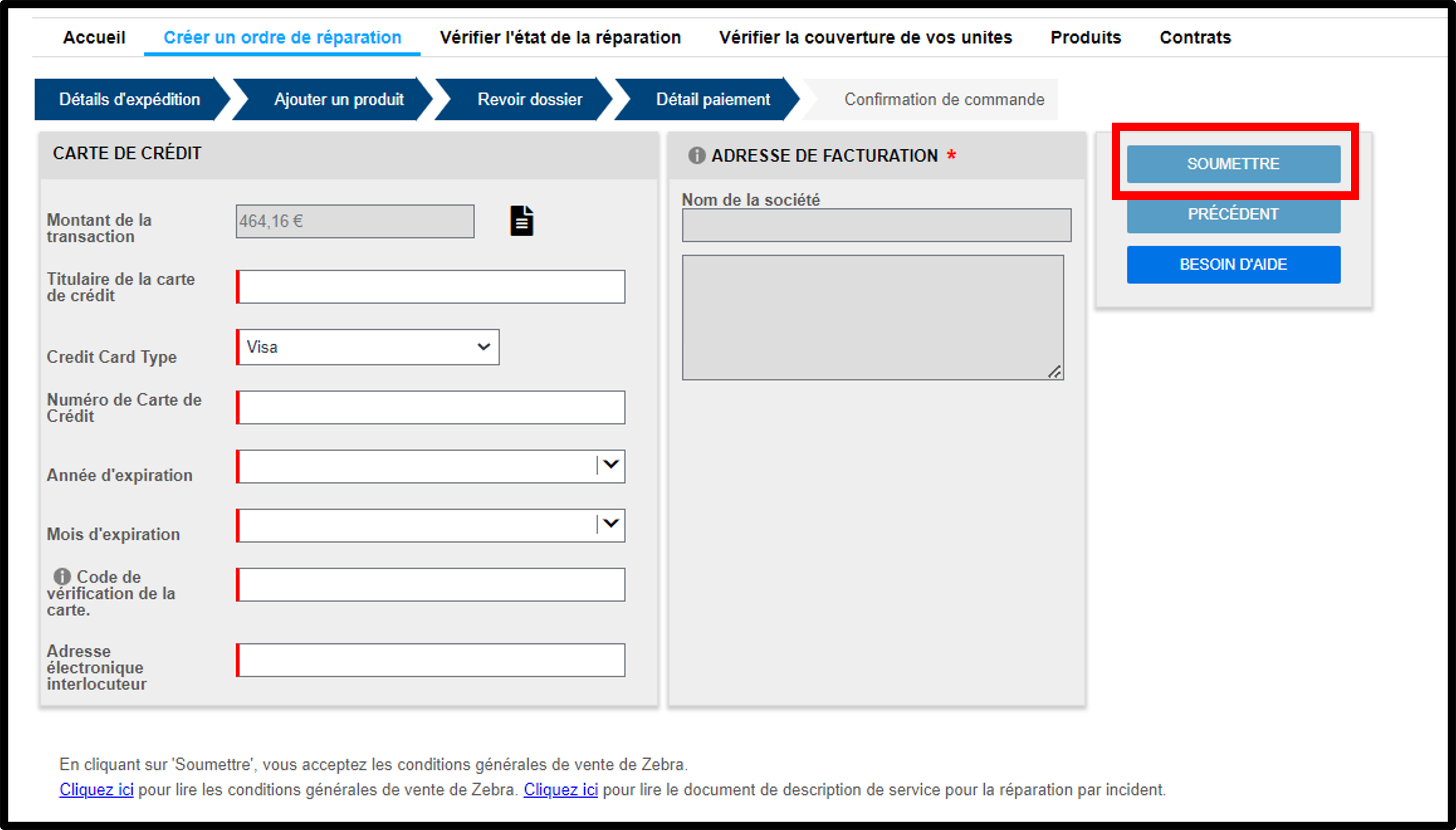 Capture d'écran Soumettre une réparation 18