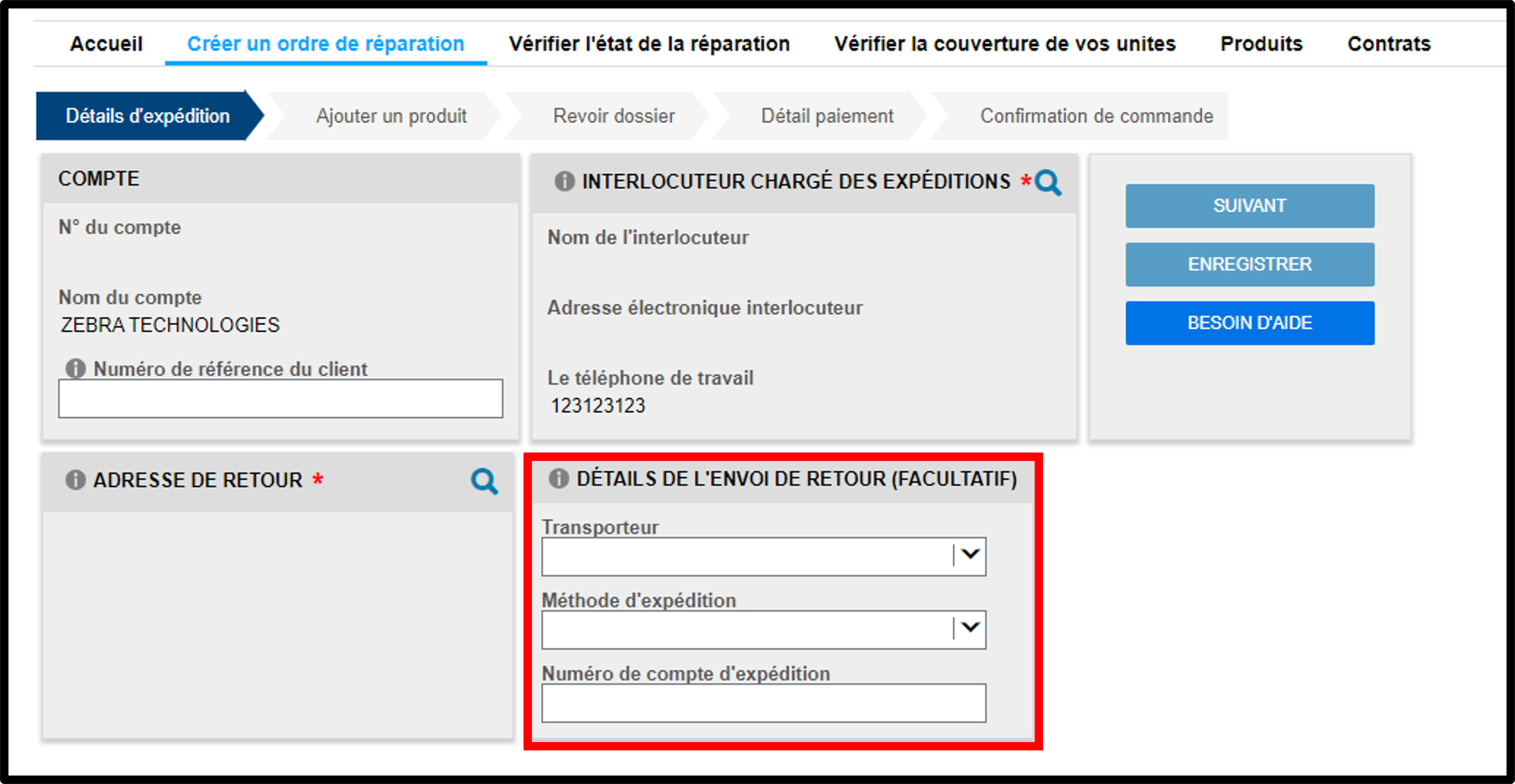 Capture d'écran Soumettre une réparation 6